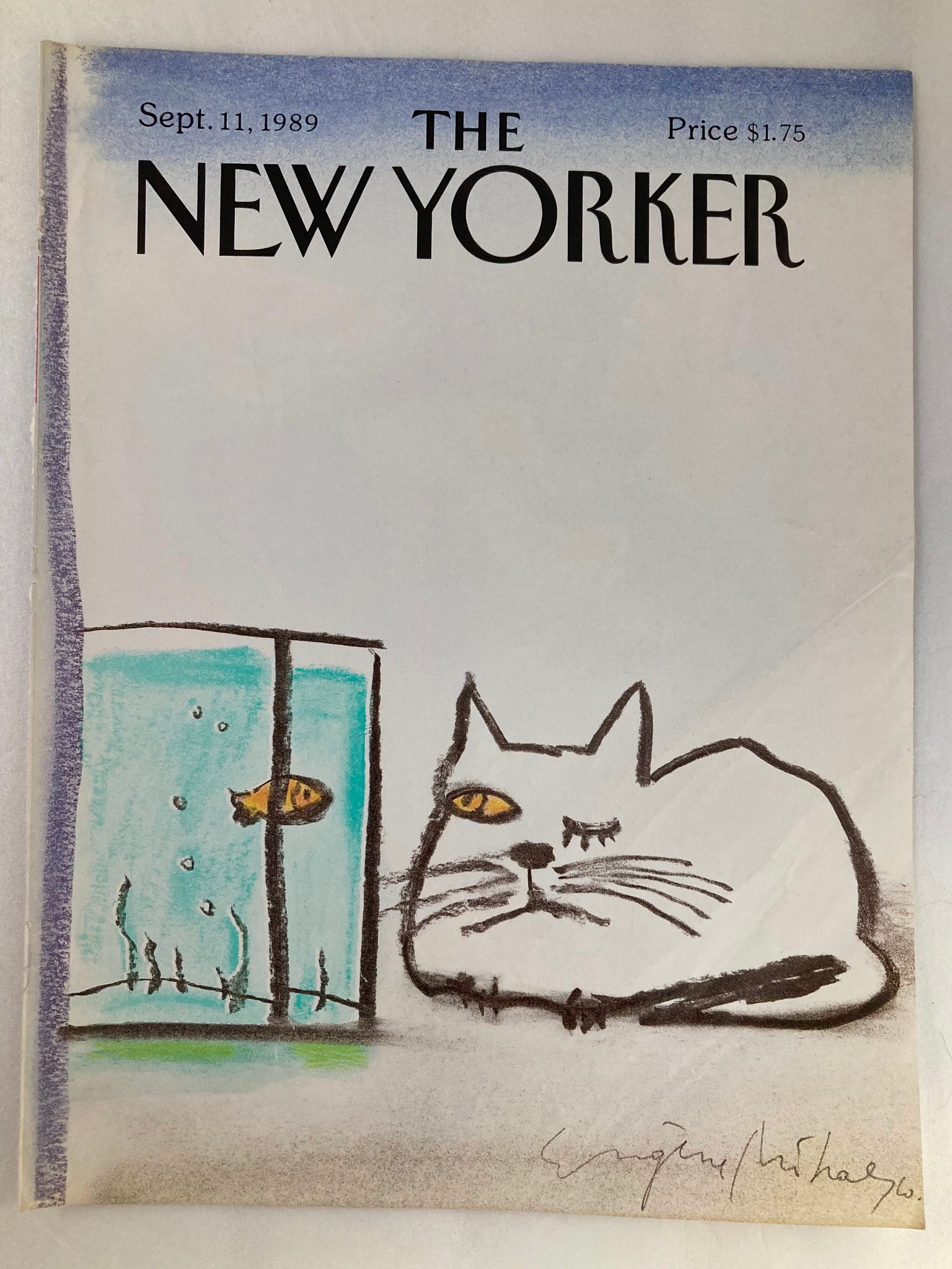 COVER ONLY The New Yorker September 11 1989 Staring by Eugene Mihaesco No Label