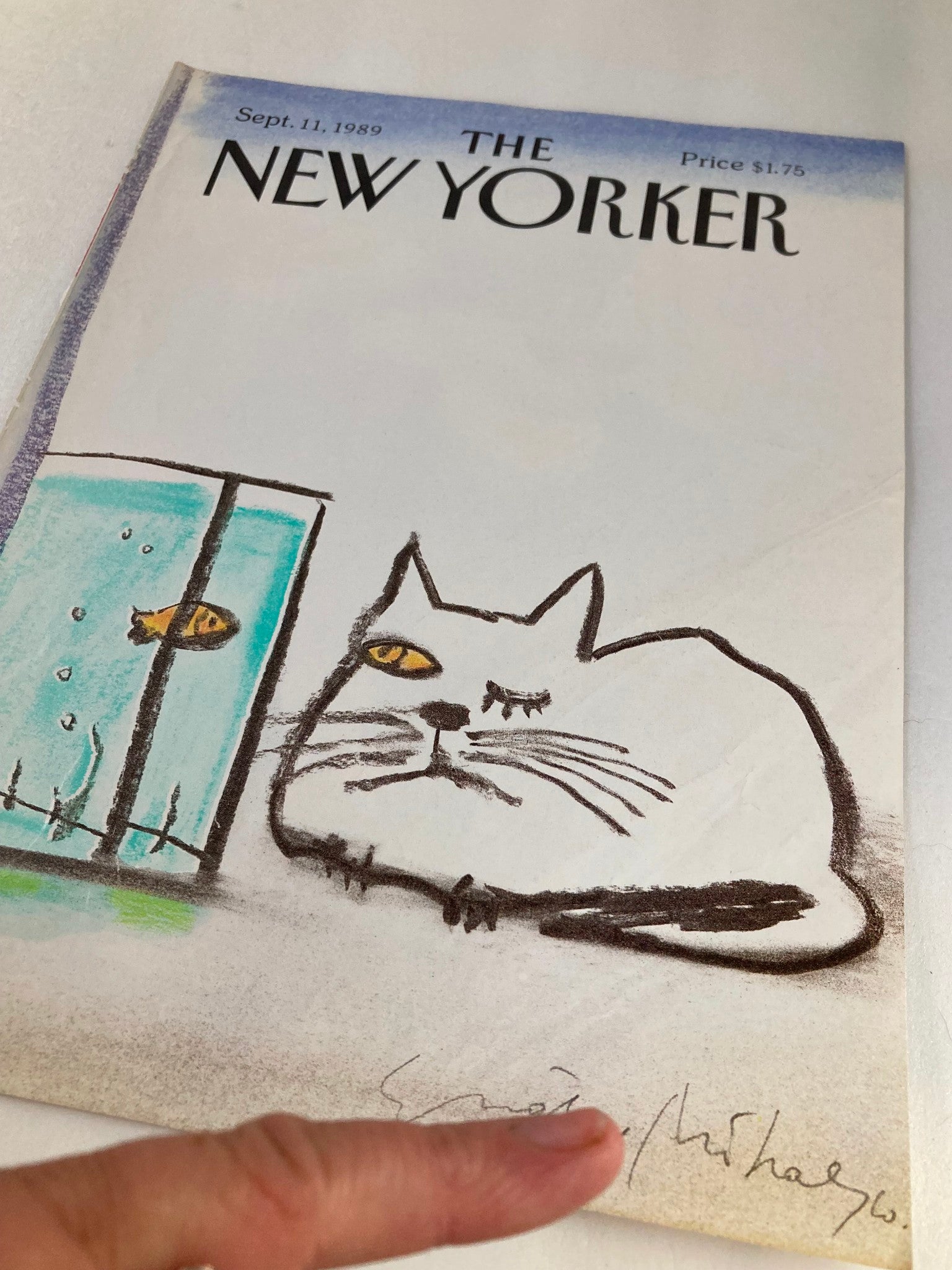 COVER ONLY The New Yorker September 11 1989 Staring by Eugene Mihaesco No Label