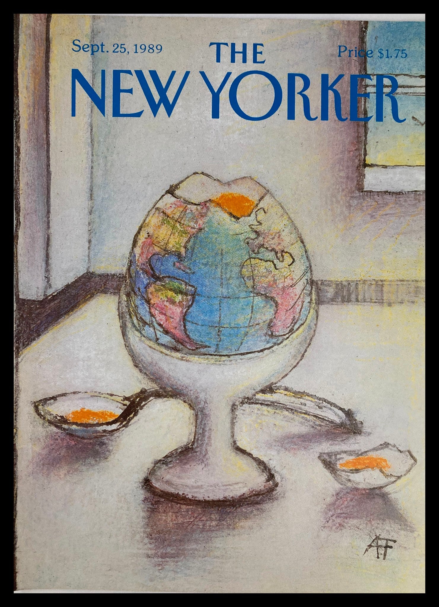 COVER ONLY The New Yorker September 25 1989 Egg Half by Andre Francois No Label