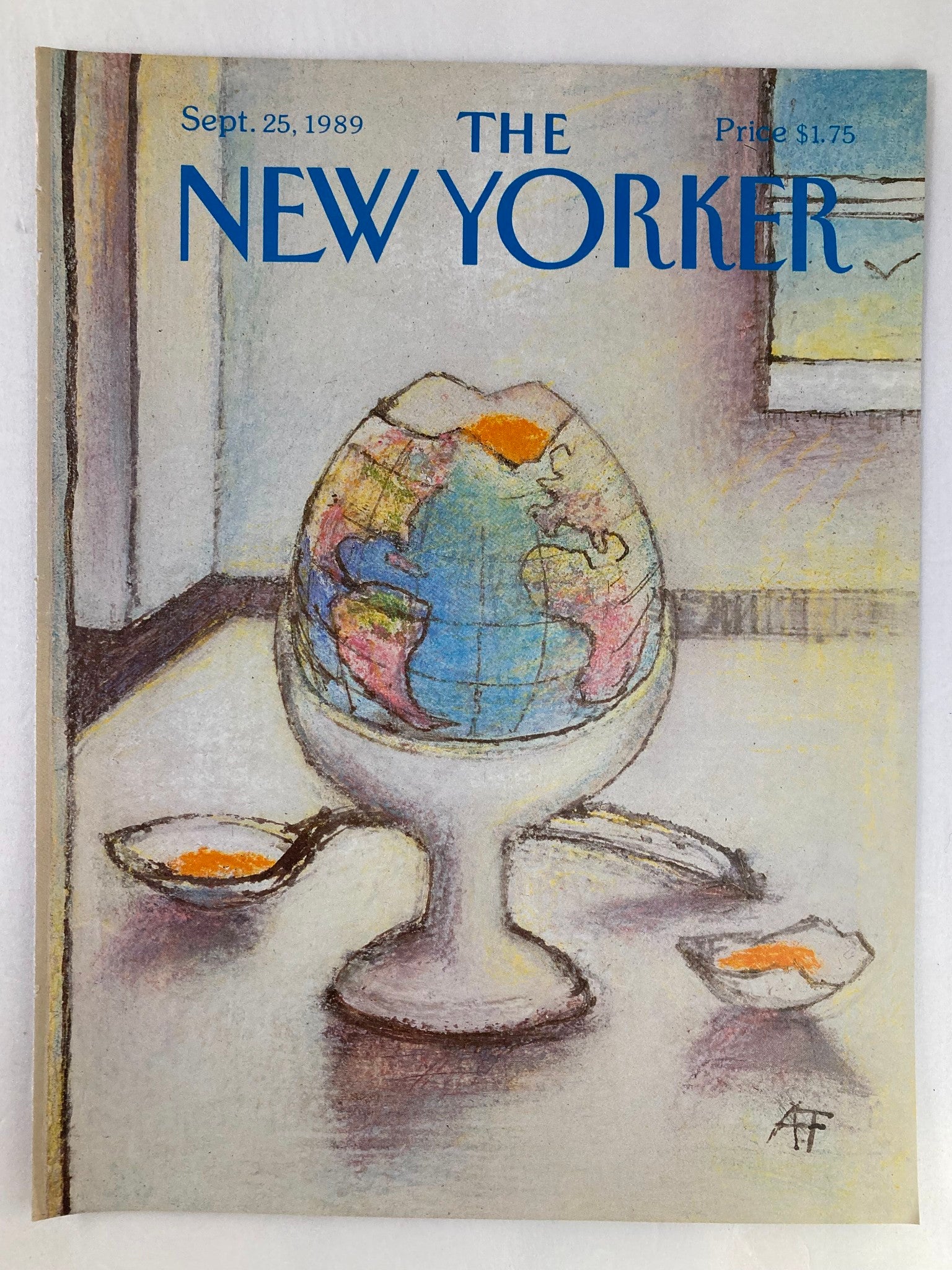 COVER ONLY The New Yorker September 25 1989 Egg Half by Andre Francois No Label