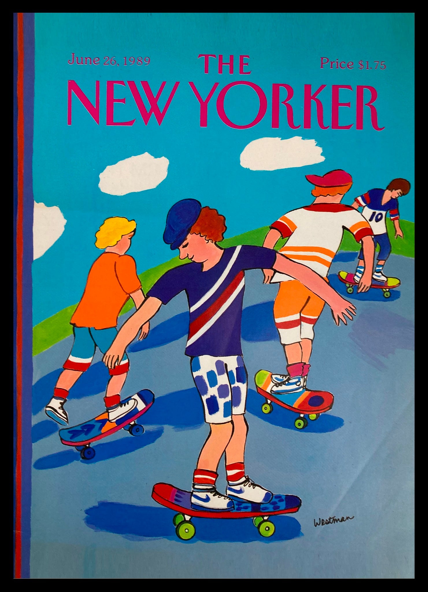 COVER ONLY The New Yorker June 26 1989 Skateboarding by Westman No Label