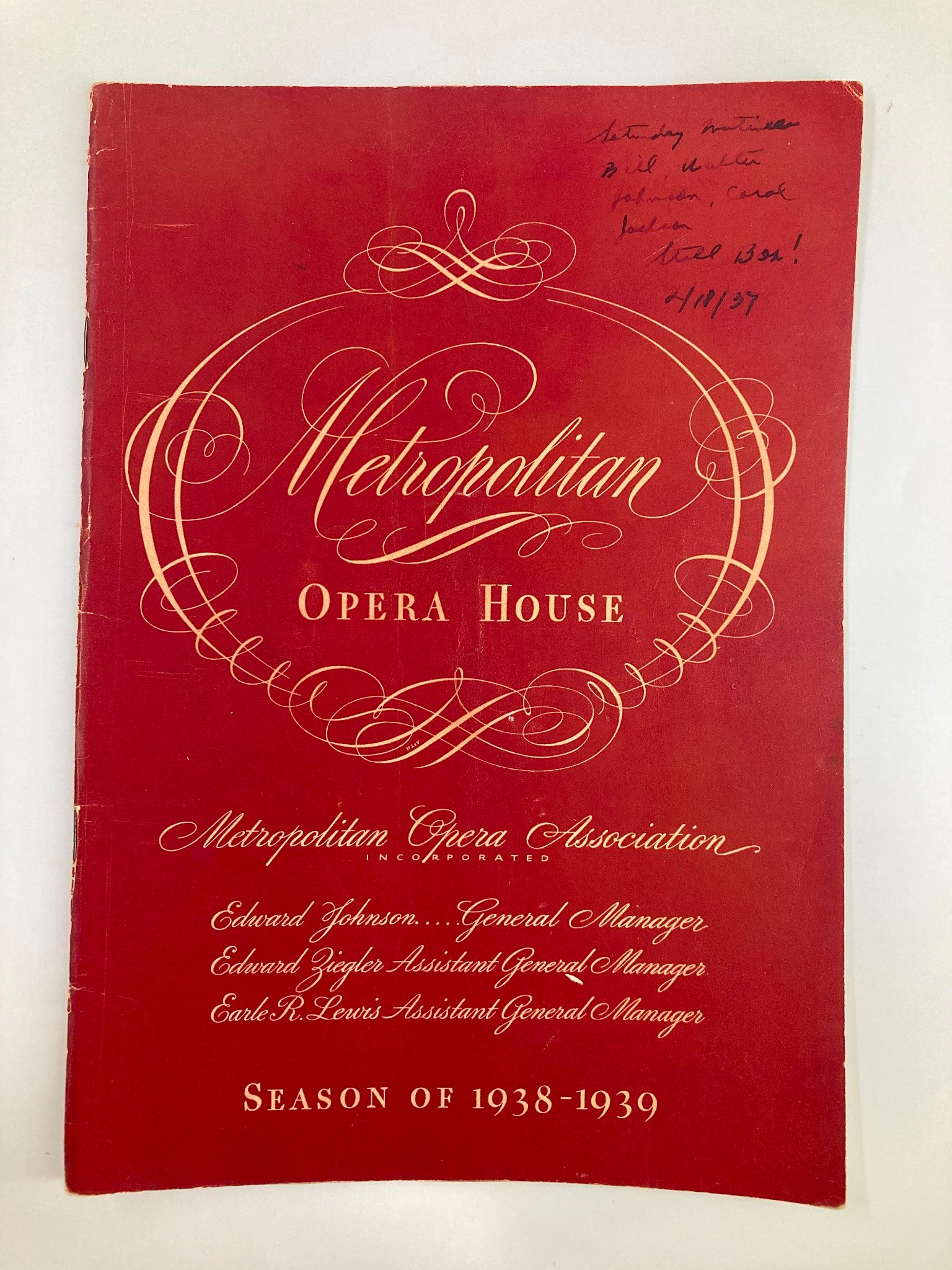 1937 Metropolitan Opera House Tristan Und Isolde by Richard Wagner