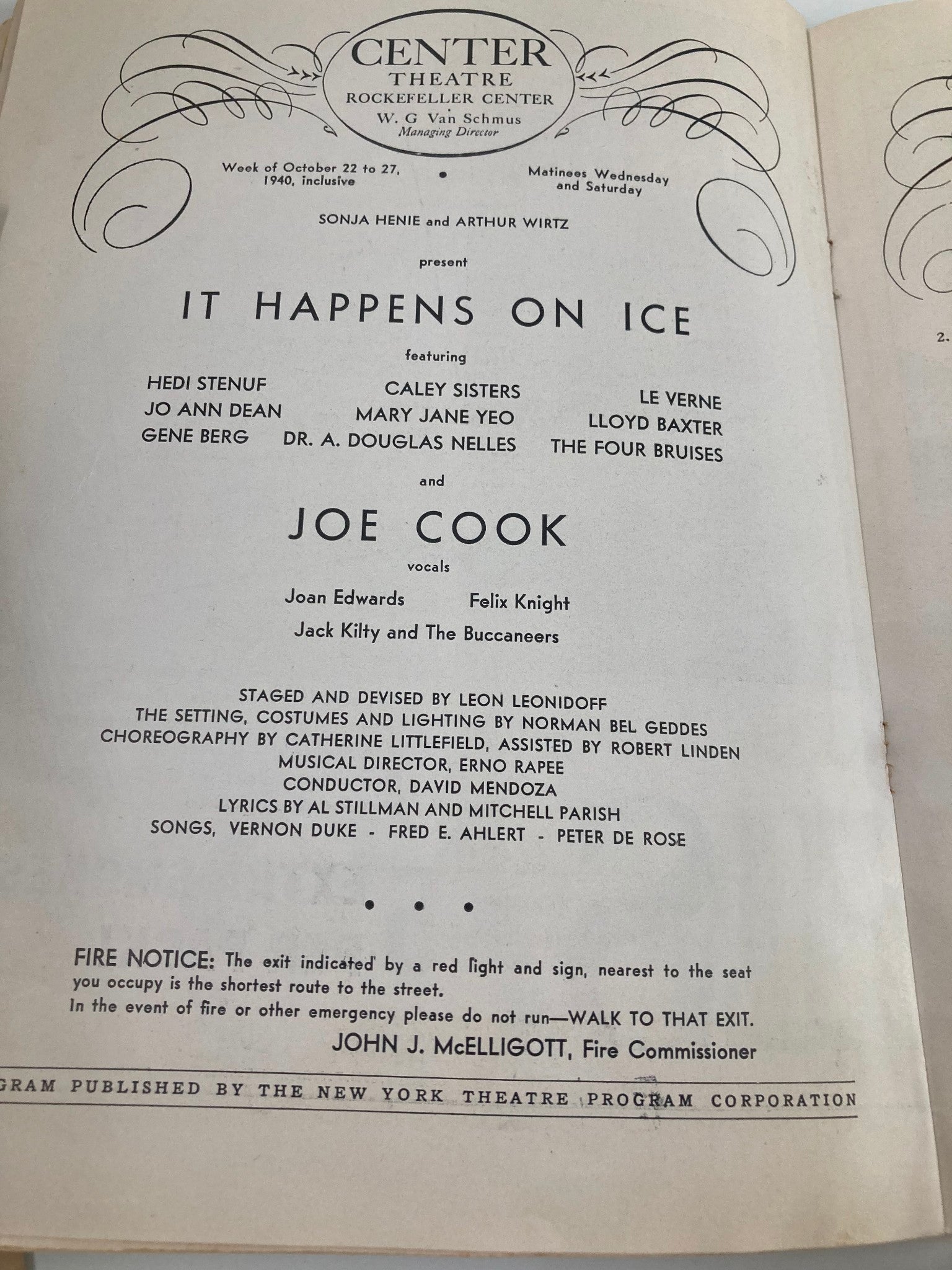 1940 Center Theatre Sonja Henie and Arthur Wirtz It Happens On Ice A Musical