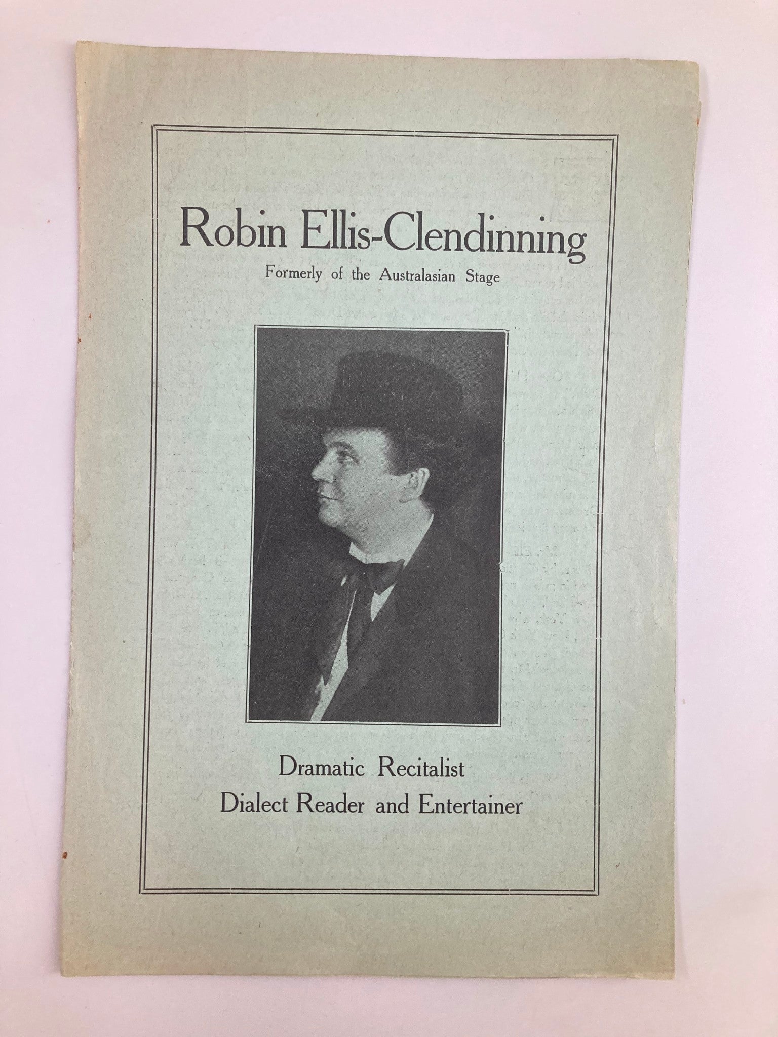 1940 Robin Ellis-Clemendinning Dramatic Recitalist Dialect Reader & Entertainer