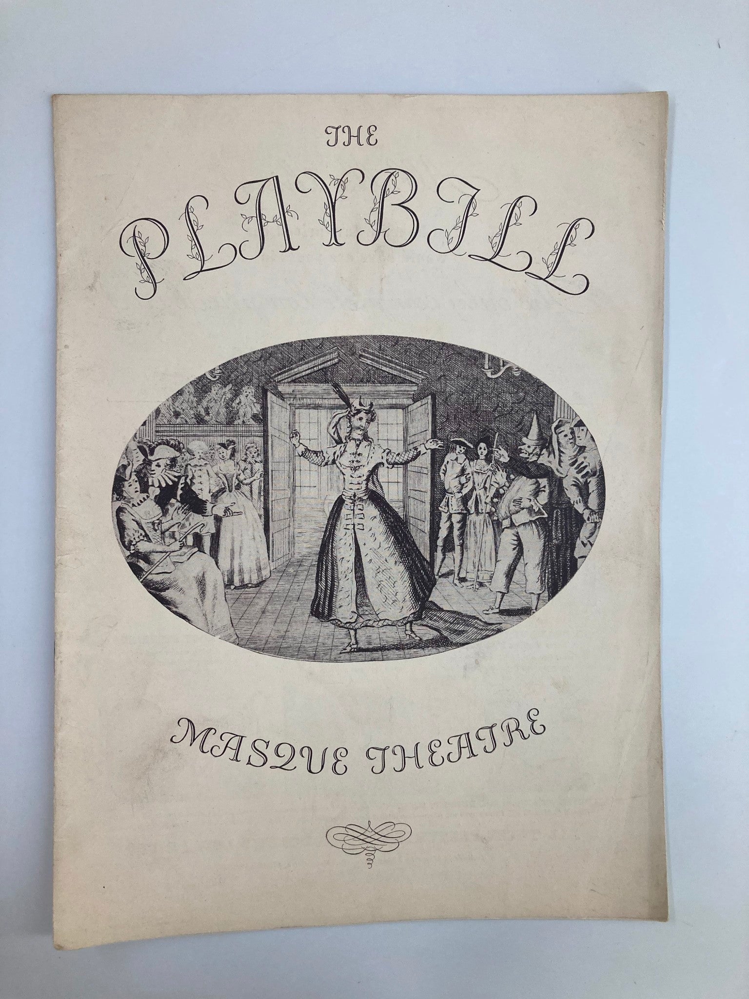 1935 Playbill for Masque Theatre featuring Lucienne Boyer in Continental Varieties of 1936, showcasing an elegant cover illustration with performers and audience.