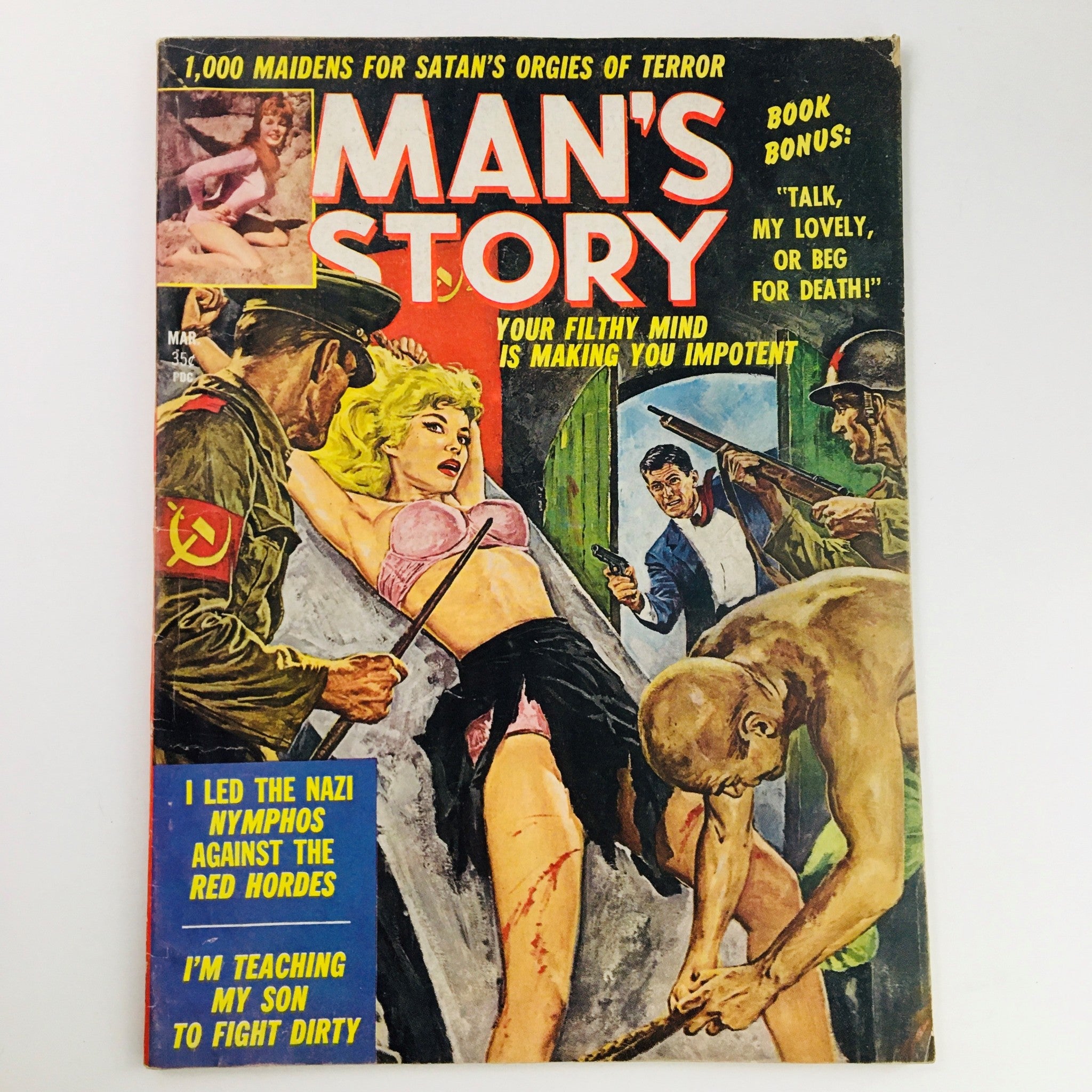 Man's Story Magazine March 1961 The Passion Plot of the Rebel Vixen, No Label