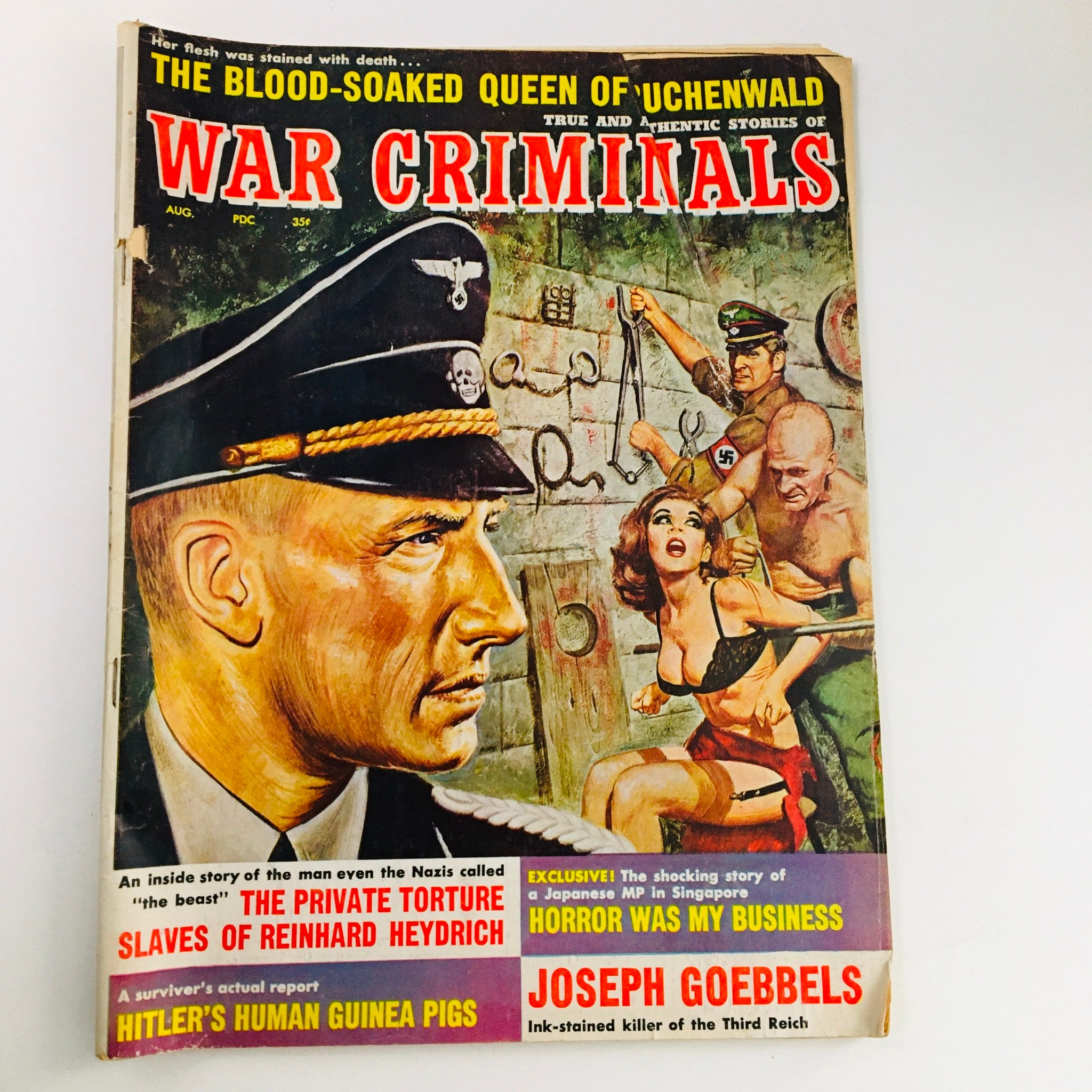 War Criminals Magazine August 1963 Joseph Goebbels Ink-Stained Killer, No Label