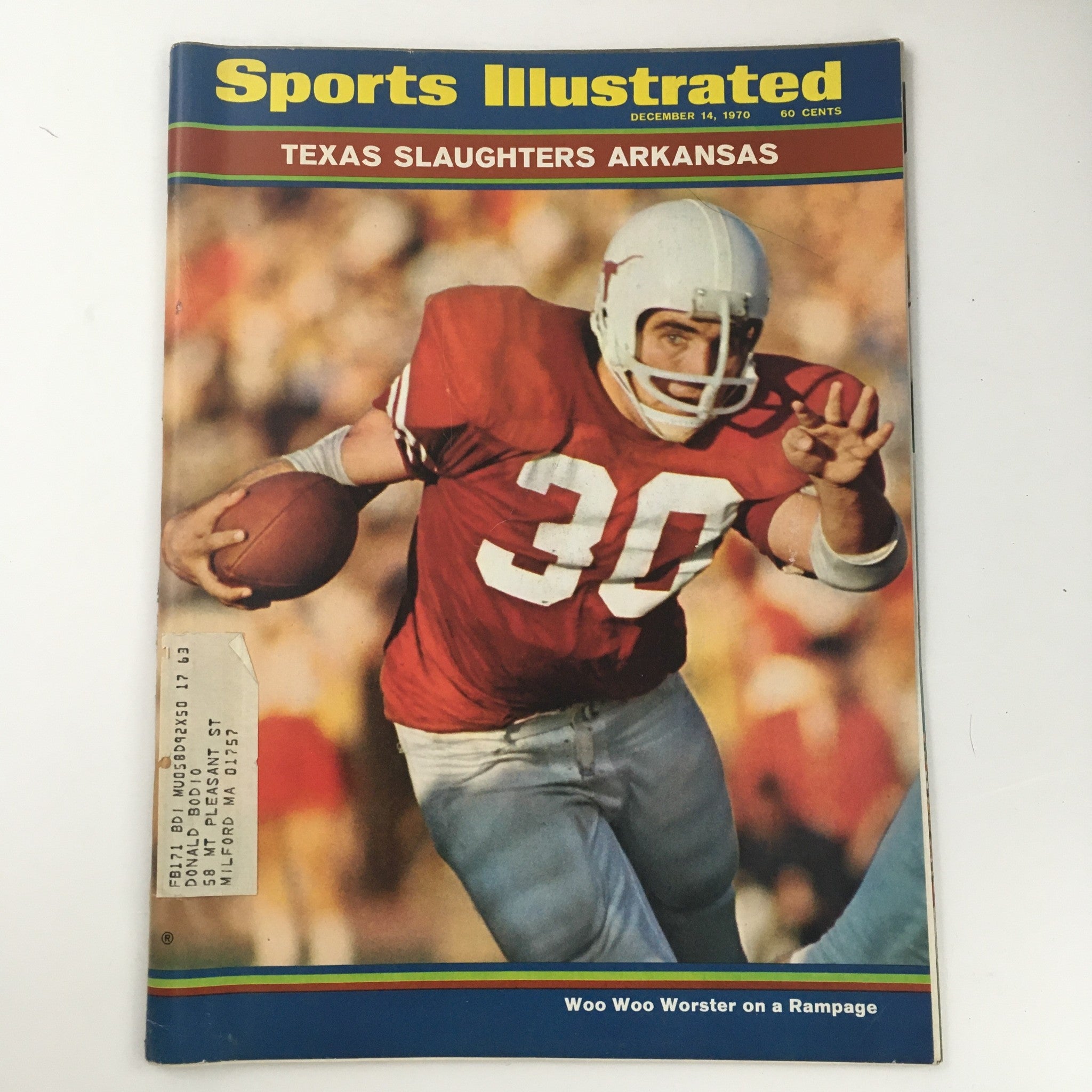 Sports Illustrated Magazine December 14 1970 Steve Worster on a Rampage, VG