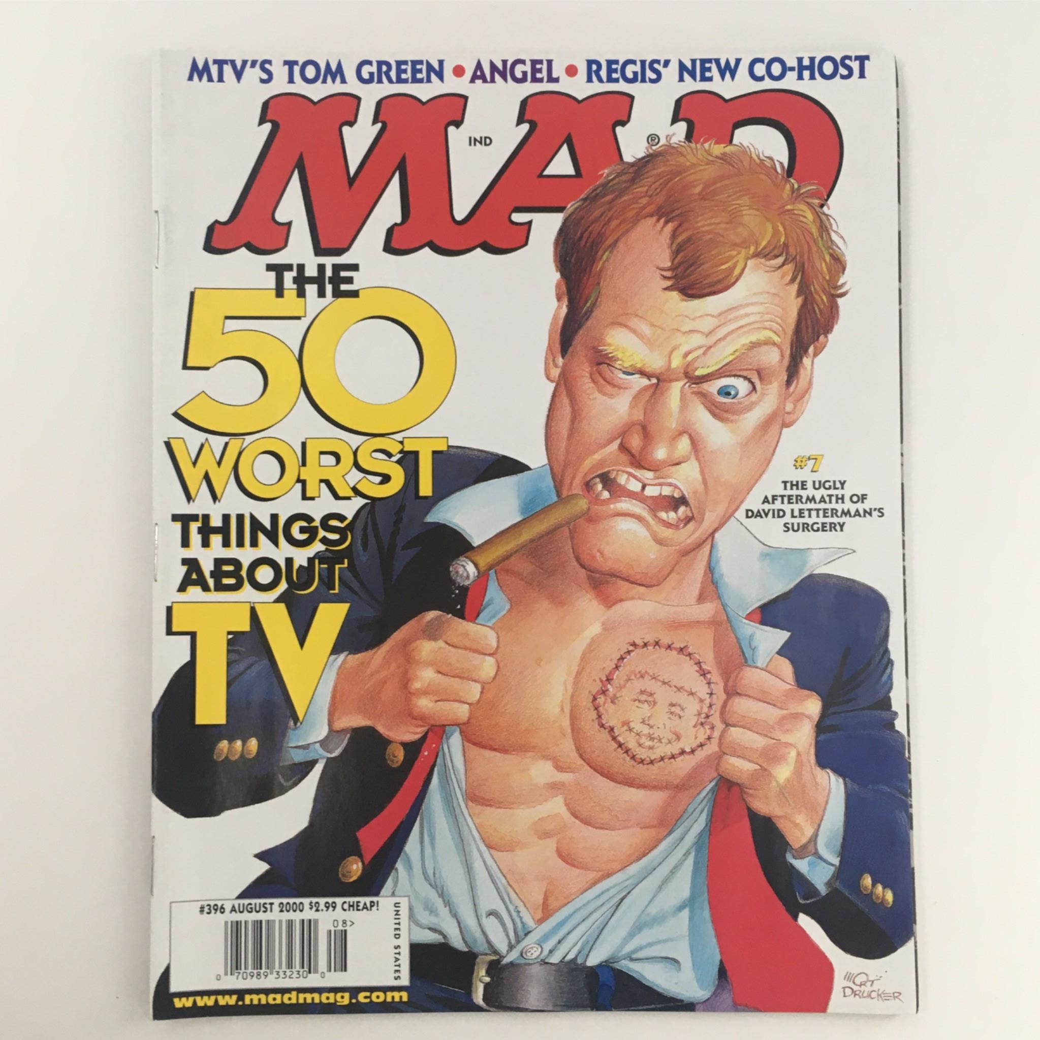 Mad Magazine August 2000 No. 396 50 Worst Things About TV Very Fine VF 8.0