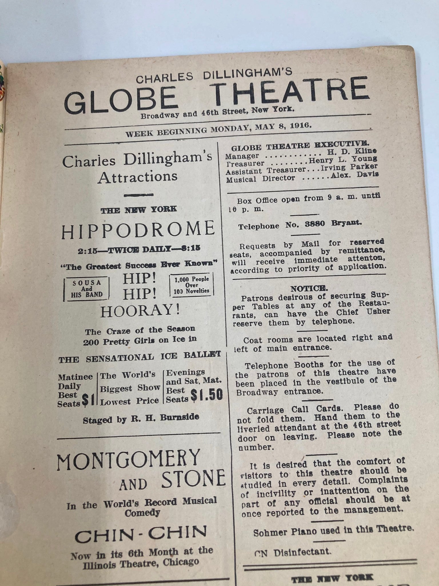 1916 Charles Dillingham's Globe Theatre Tyrone Power Where Are My Children?