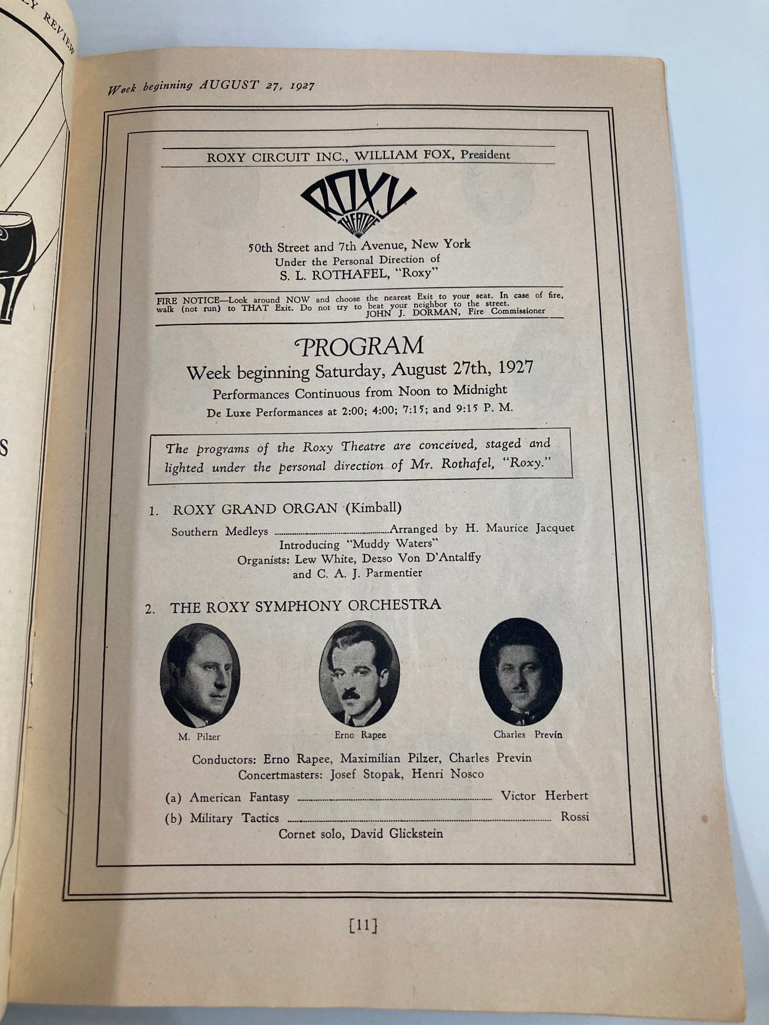 1927 Roxy Theatre William Fox Presents What Price Glory by Laurence Stallings