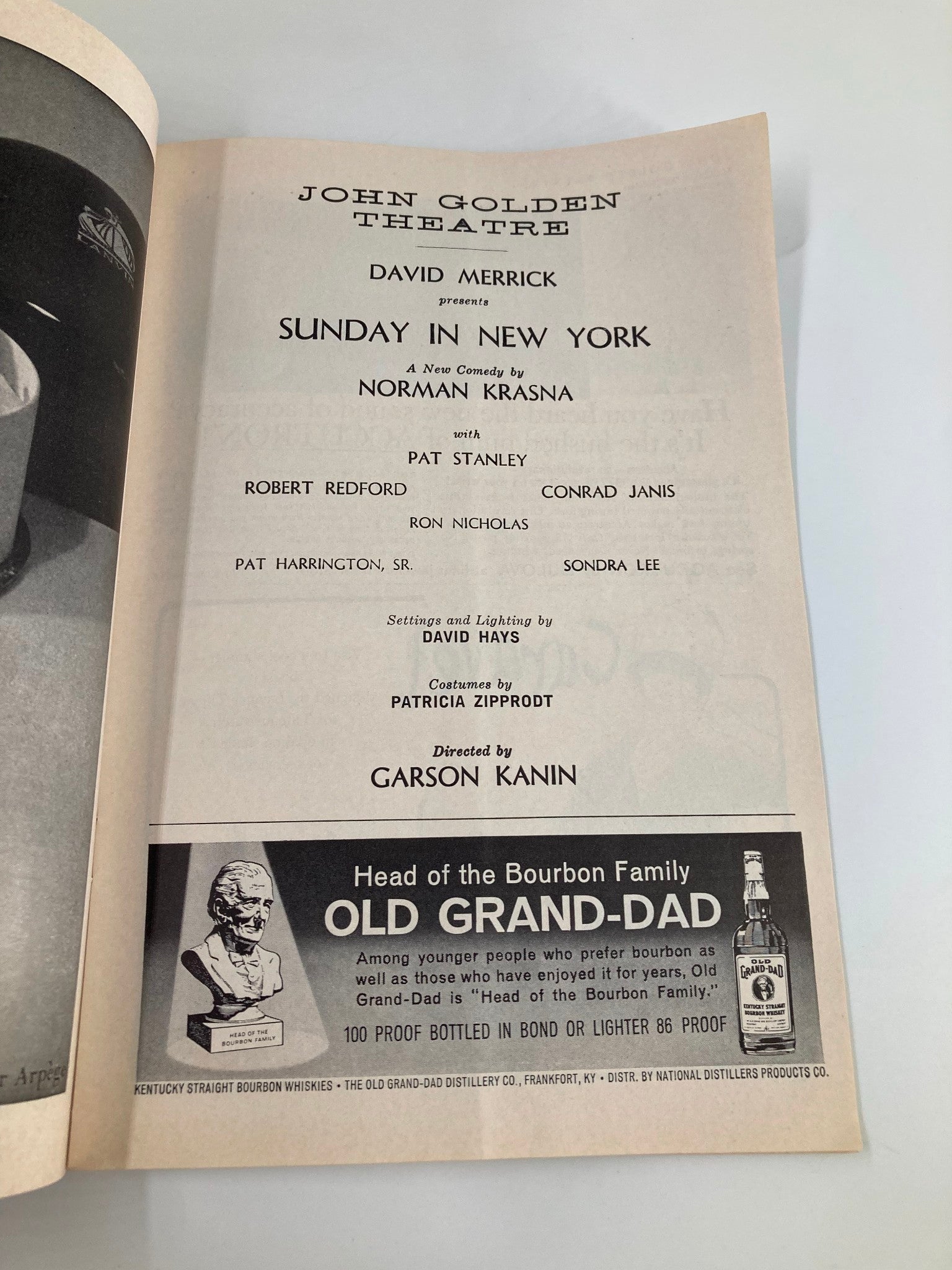 1962 Playbill John Golden Theatre Sunday in New York by Norman Krasna