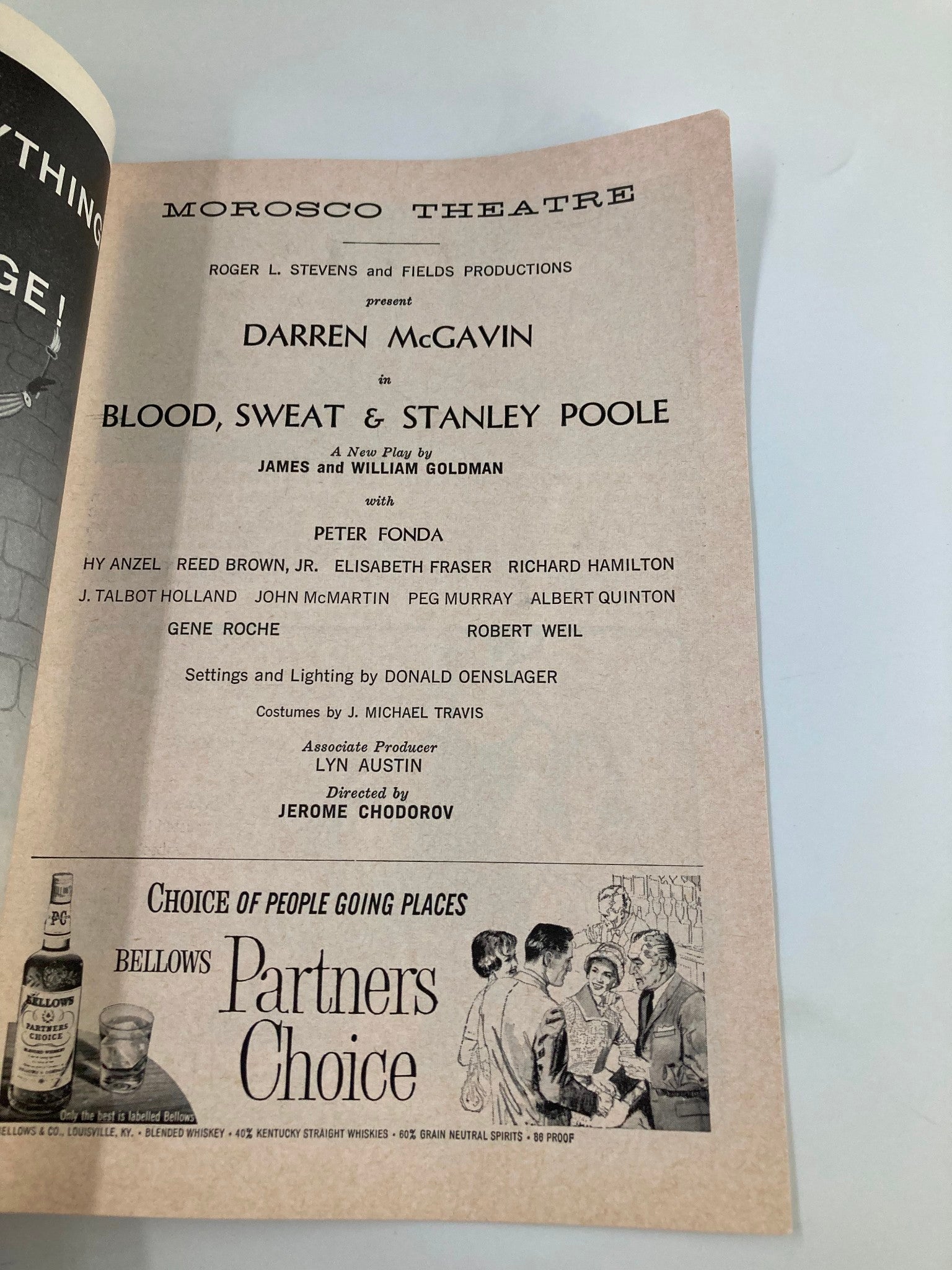 1961 Playbill Morosco Theatre Blood, Sweat & Stanley Poole by Jerome Chodorov