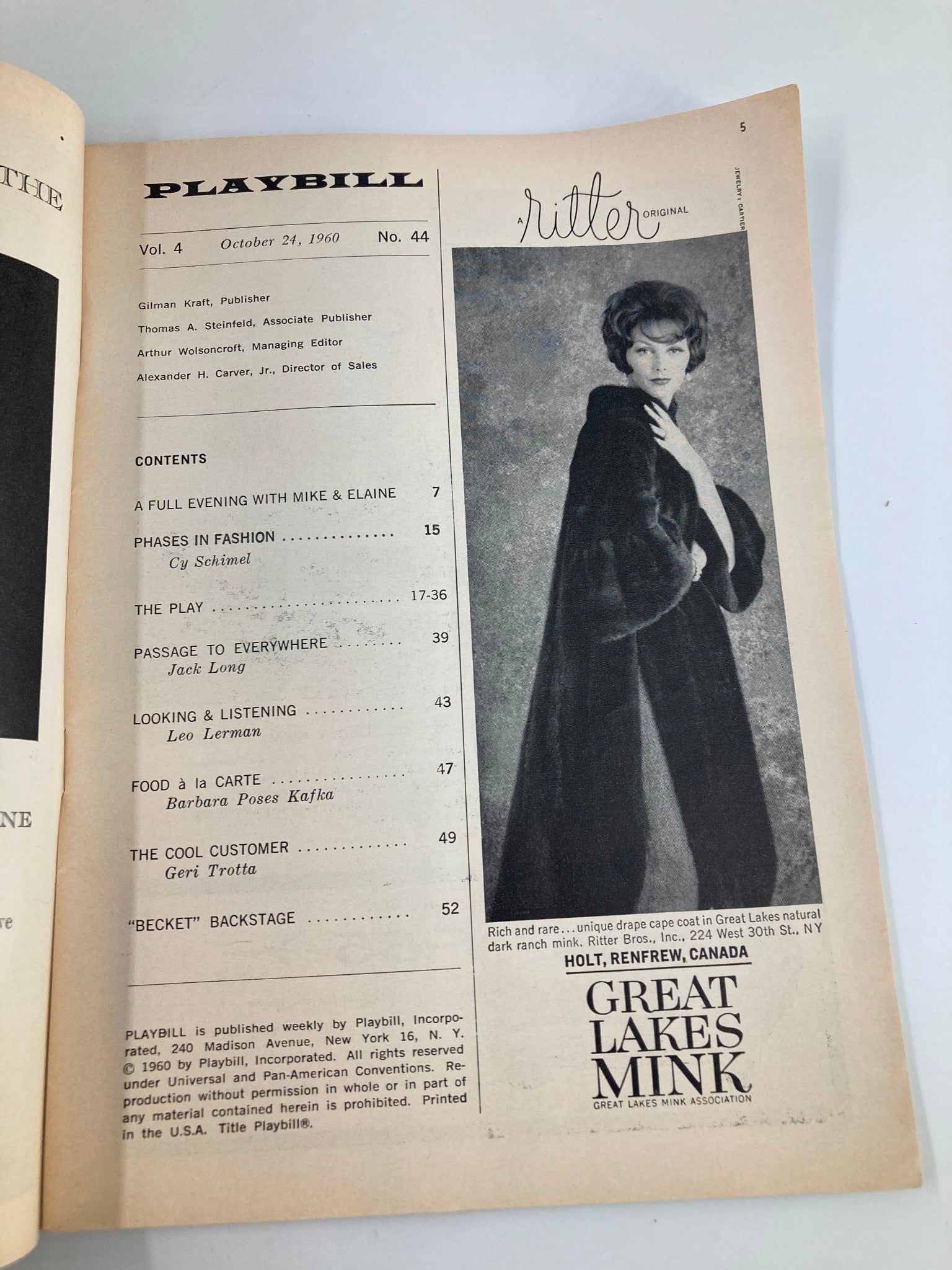 1960 Playbill Ambassador Theatre The 49th Cousin by Florence Lowe