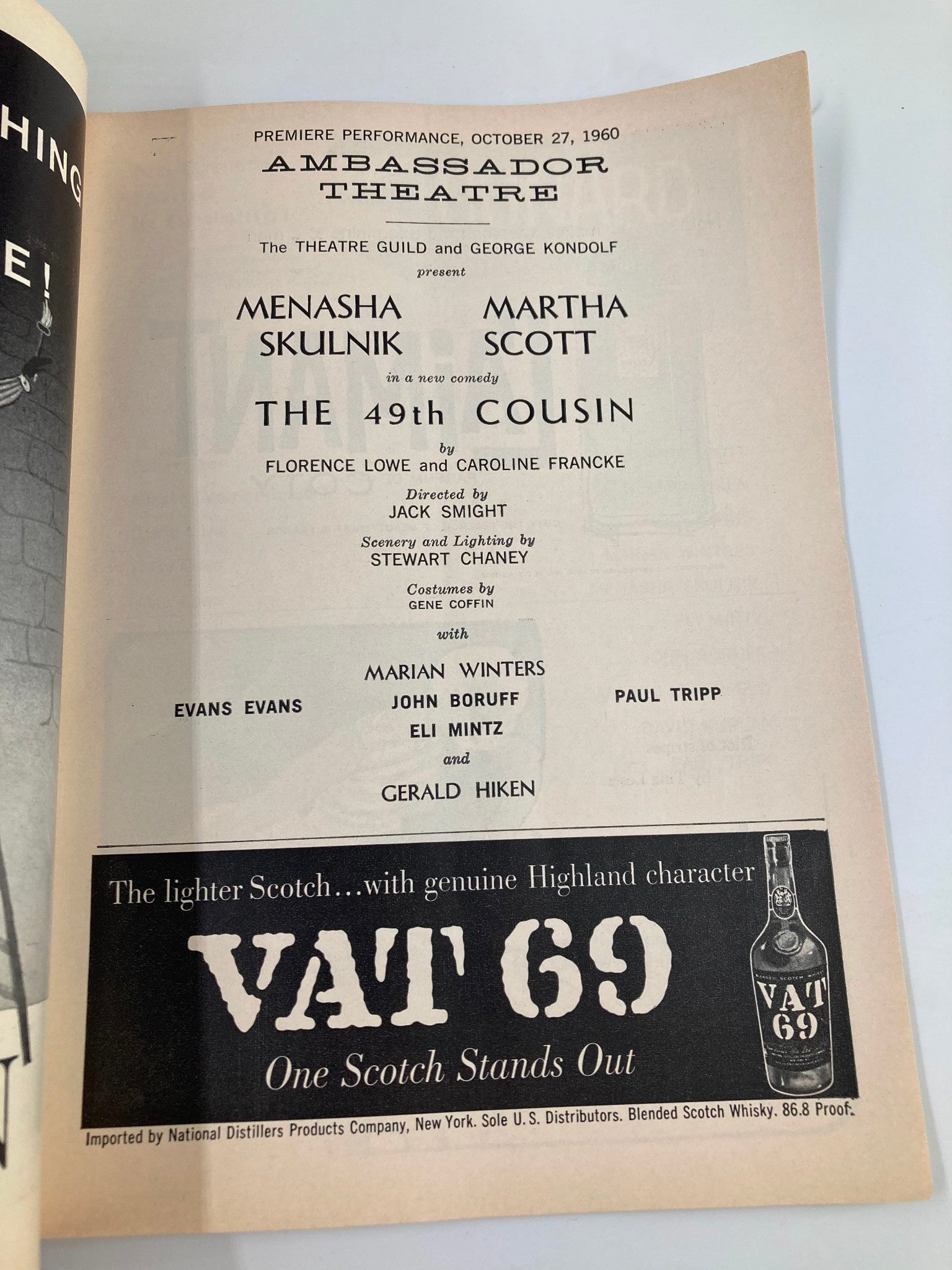 1960 Playbill Ambassador Theatre The 49th Cousin by Florence Lowe