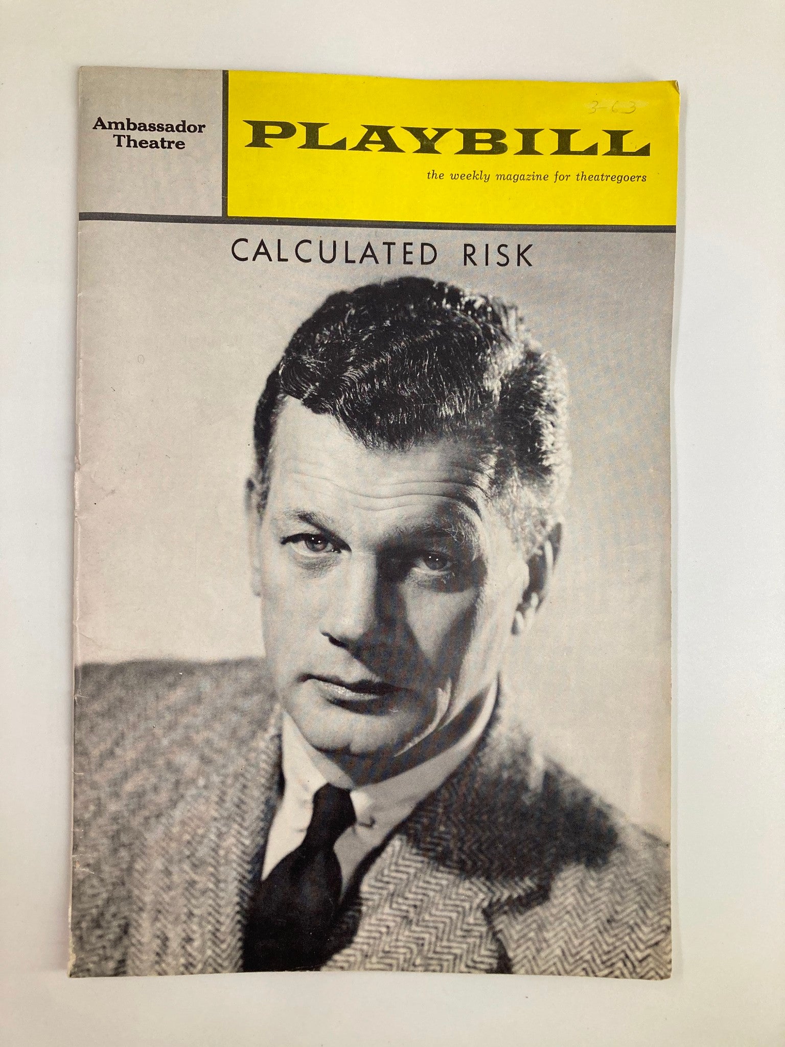 1963 Playbill Ambassador Theatre Joseph Cotten Calculated Risk by Joseph Hayes