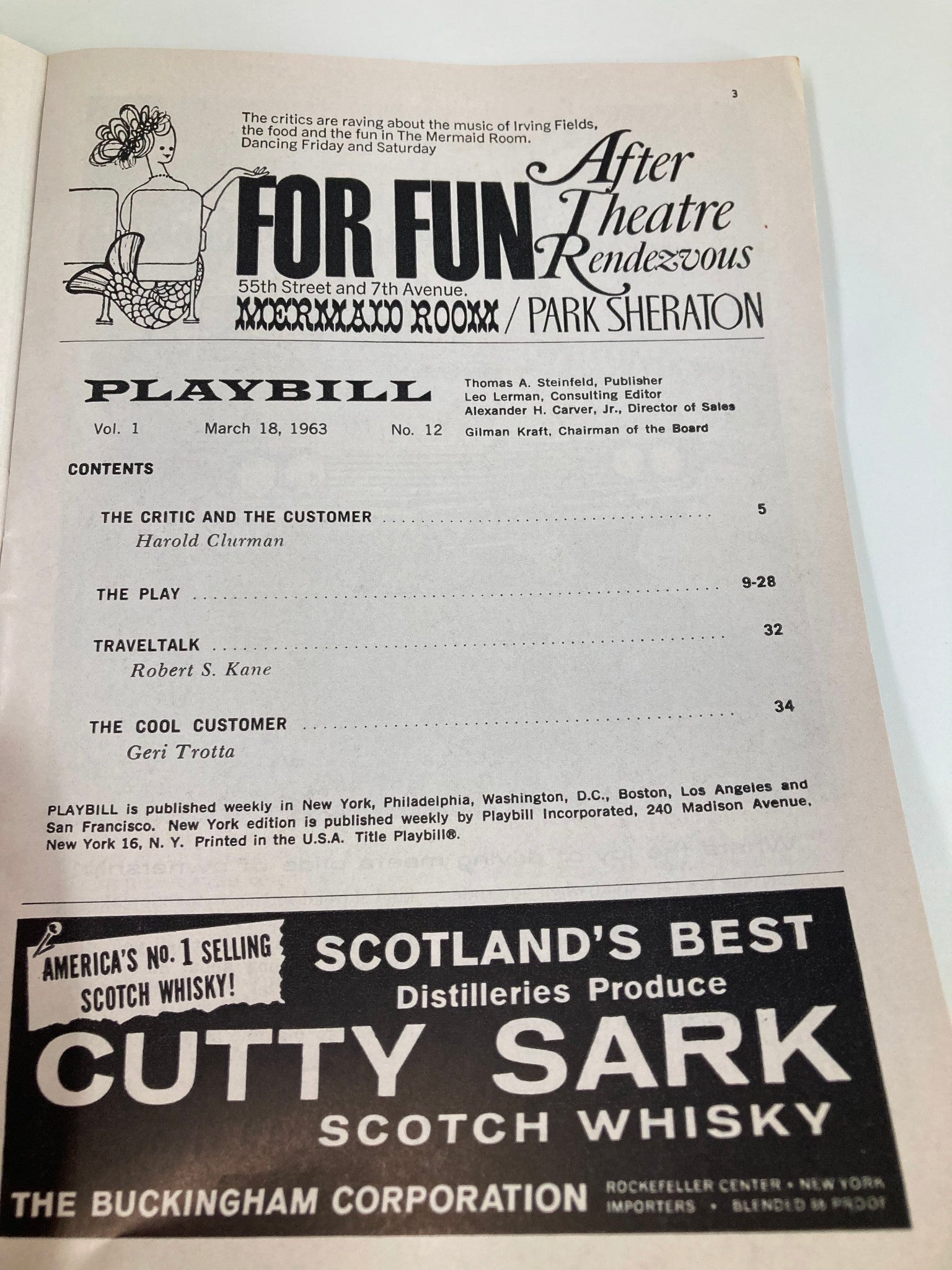 1963 Playbill Ambassador Theatre Joseph Cotten Calculated Risk by Joseph Hayes