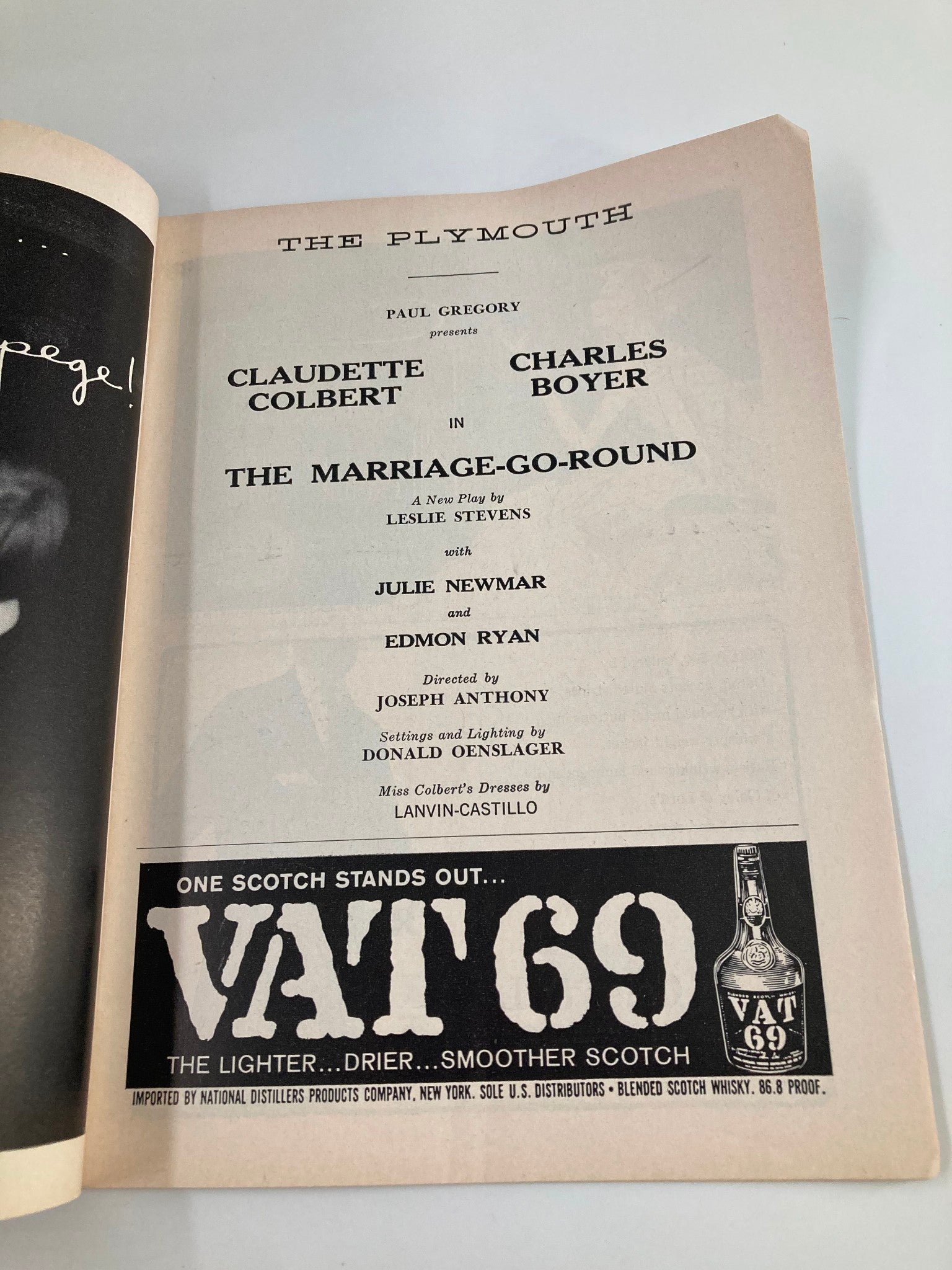 1959 Playbill The Plymouth Claudette Colbert in The Marriage-Go-Round