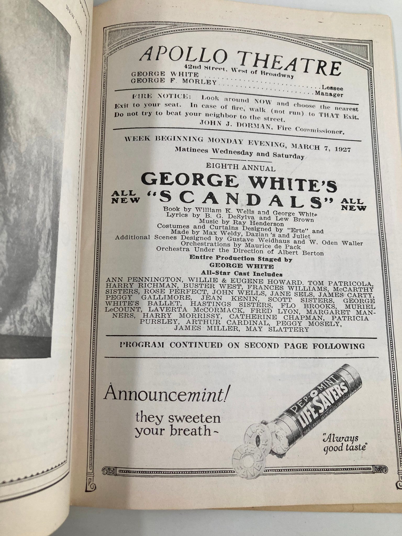 1927 Apollo Theatre Ann Pennington in Scandals by George White