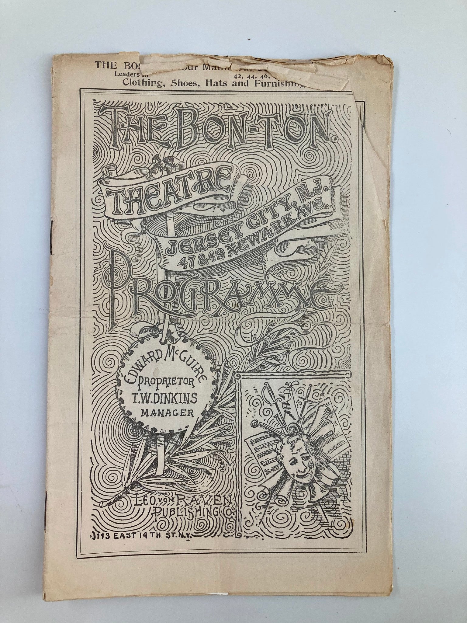 1896 The Bon-Ton Theatre Programme Just Tell Them That You Saw Me