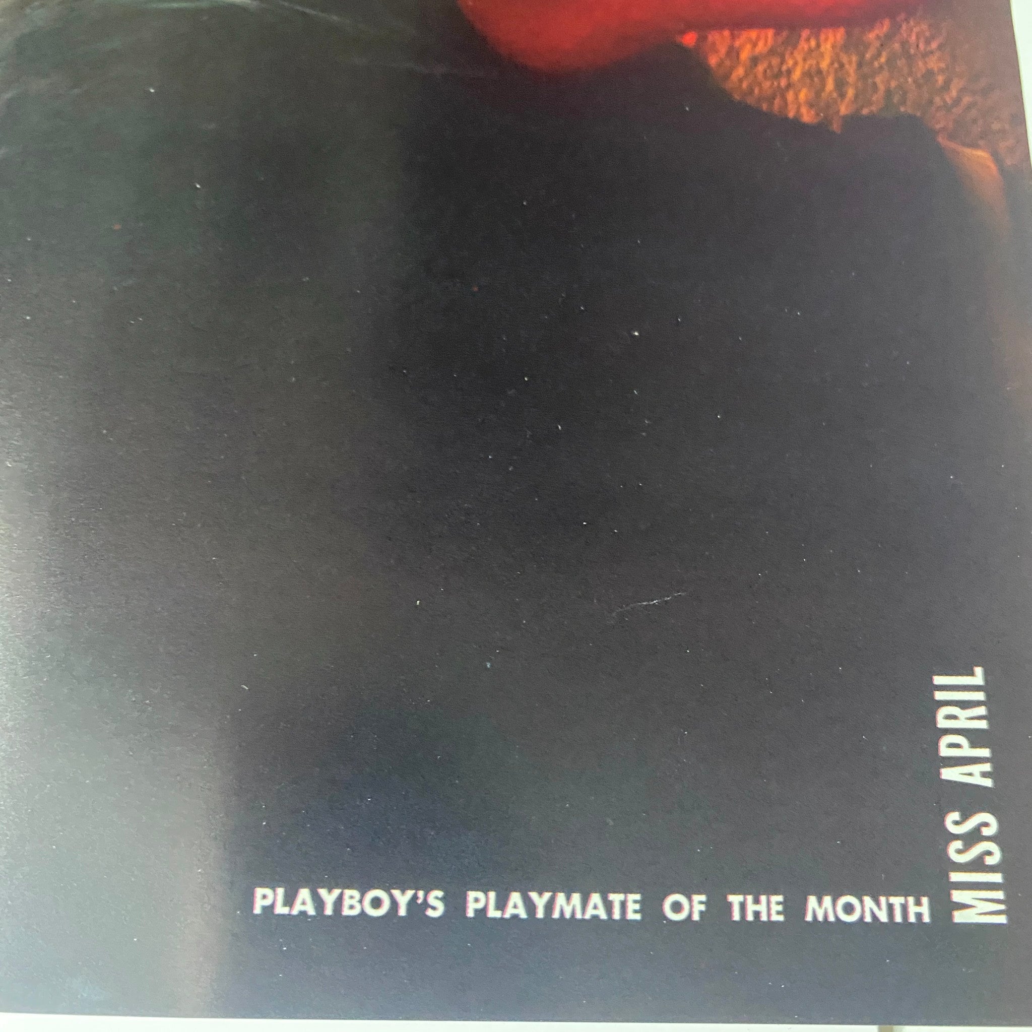 Centerfold introduction page from Playboy Magazine April 1968, designating Gaye Rennie as Playboy's Playmate of the Month, emphasizing her vintage appeal.