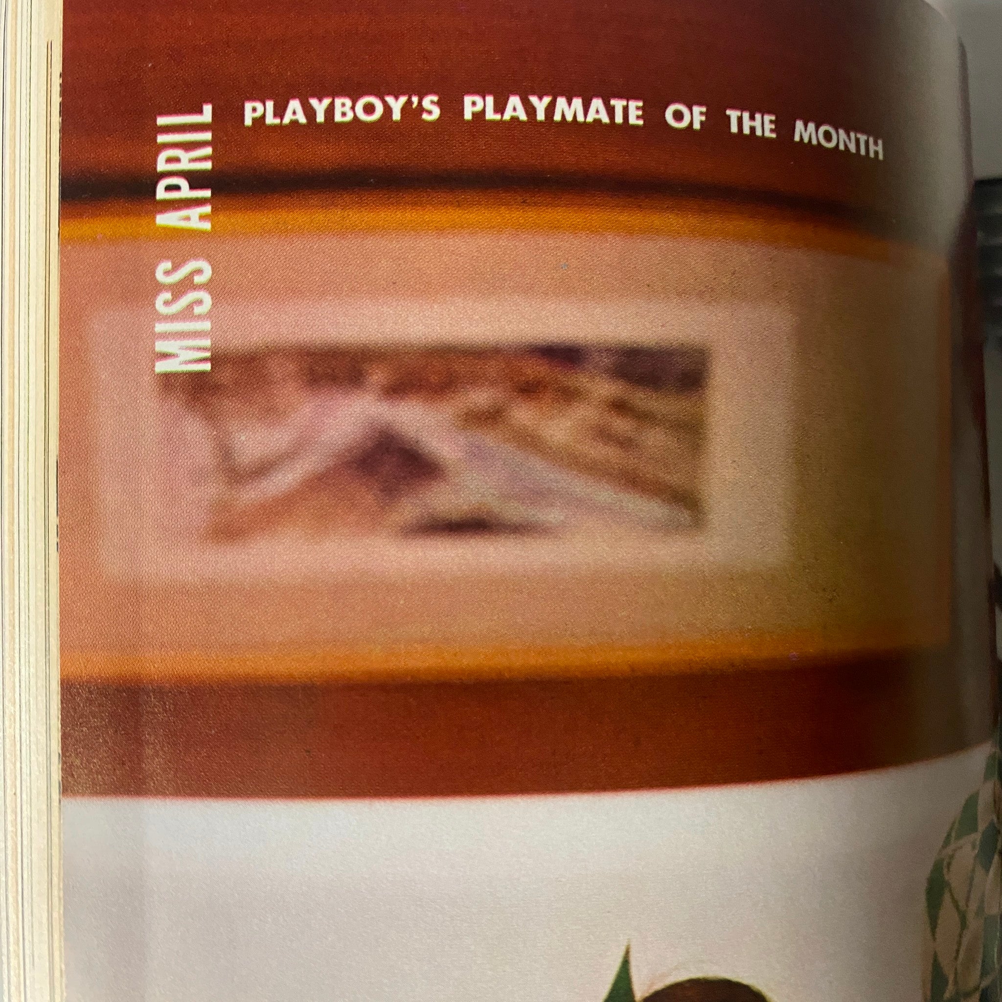 Page from Playboy Magazine April 1967 indicating Miss April, the Playmate of the Month, introducing Gwen Wong.