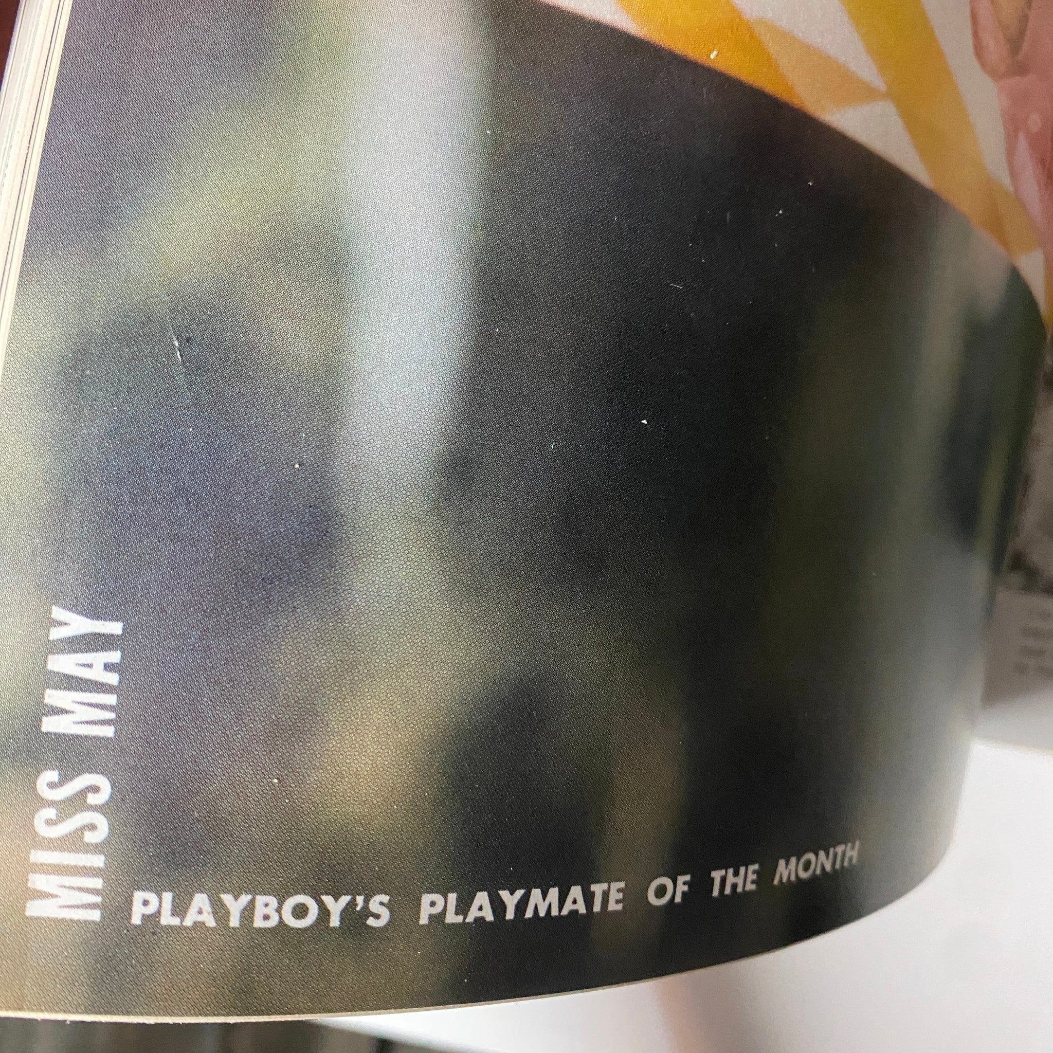 Close-up image of the Playmate of the Month section featuring Anne Randall in Playboy Magazine May 1967 with the title 'MISS MAY - PLAYBOY'S PLAYMATE OF THE MONTH' from the issue titled 'Playboy Magazine May 1967 Playmate Anne Randall w Centerfold No Label VG'.
