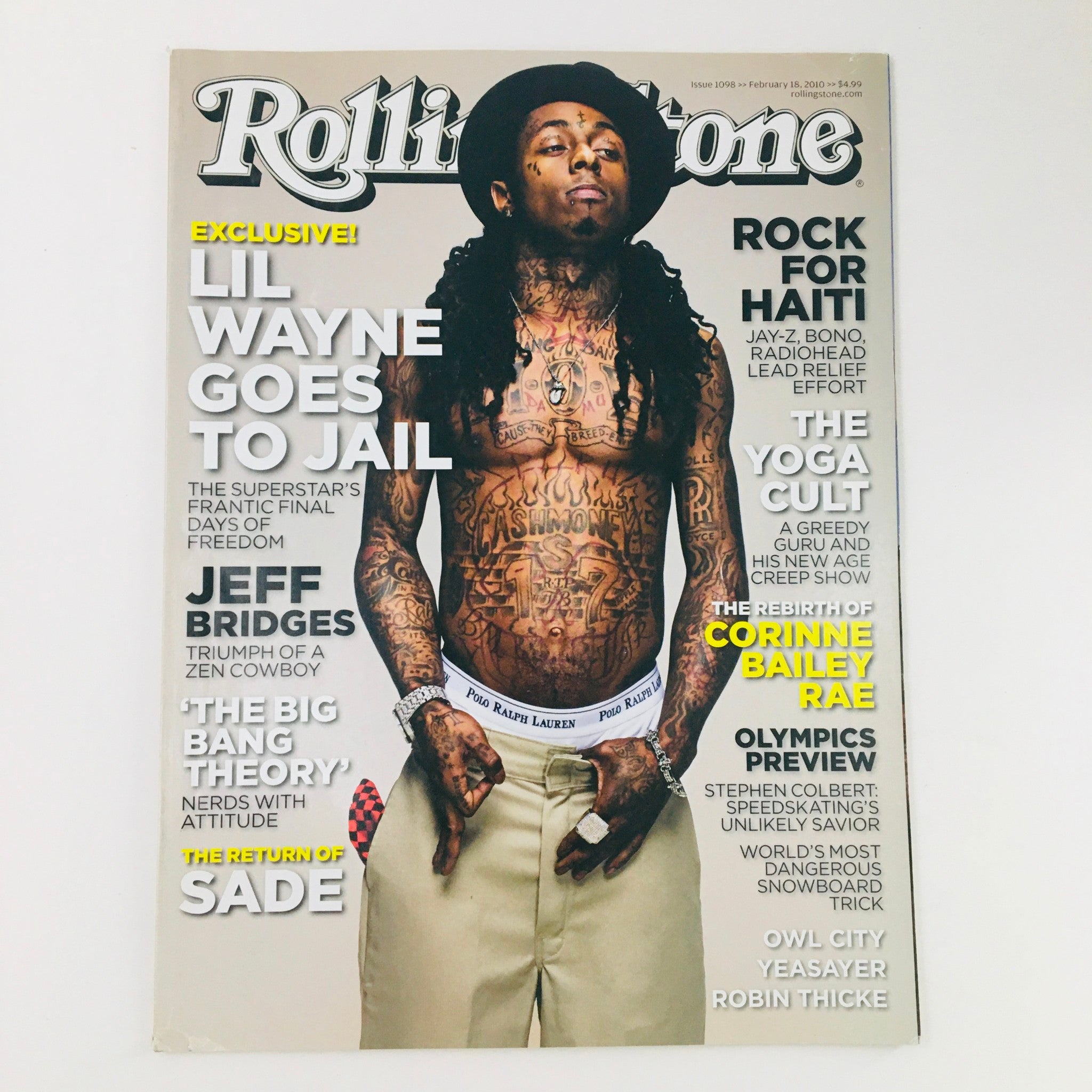 Rolling Stone Magazine #1098 February 18 2010 Lil Wayne Goes To Jail No Label VG