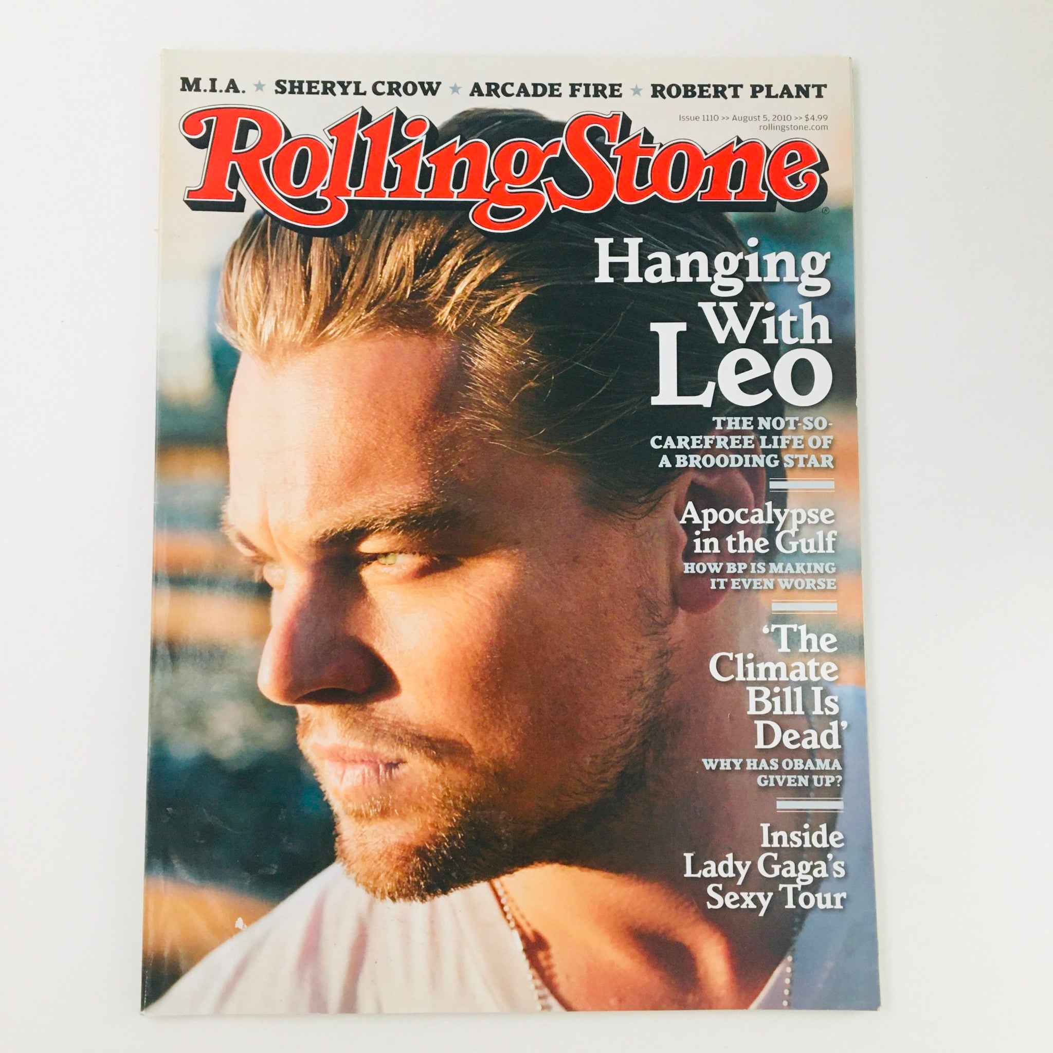 Rolling Stone Magazine August 5 2010 Leonardo DiCaprio & Lady Gaga, No Label VG