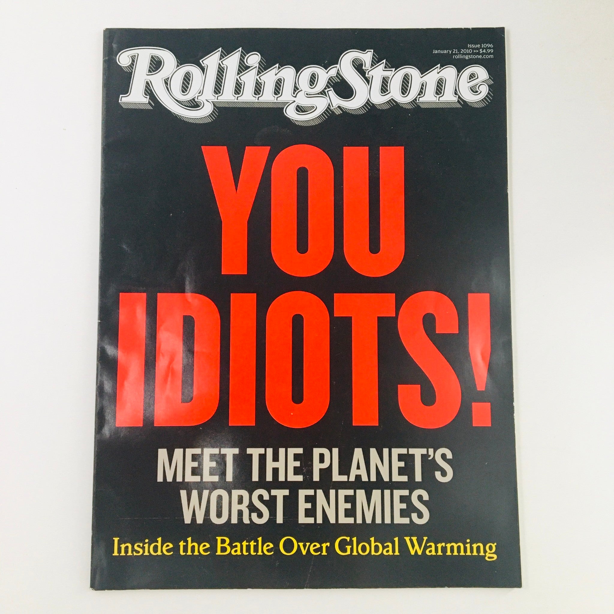 Rolling Stone Magazine January 21 2010 Battle Over Global Warming, No Label VG