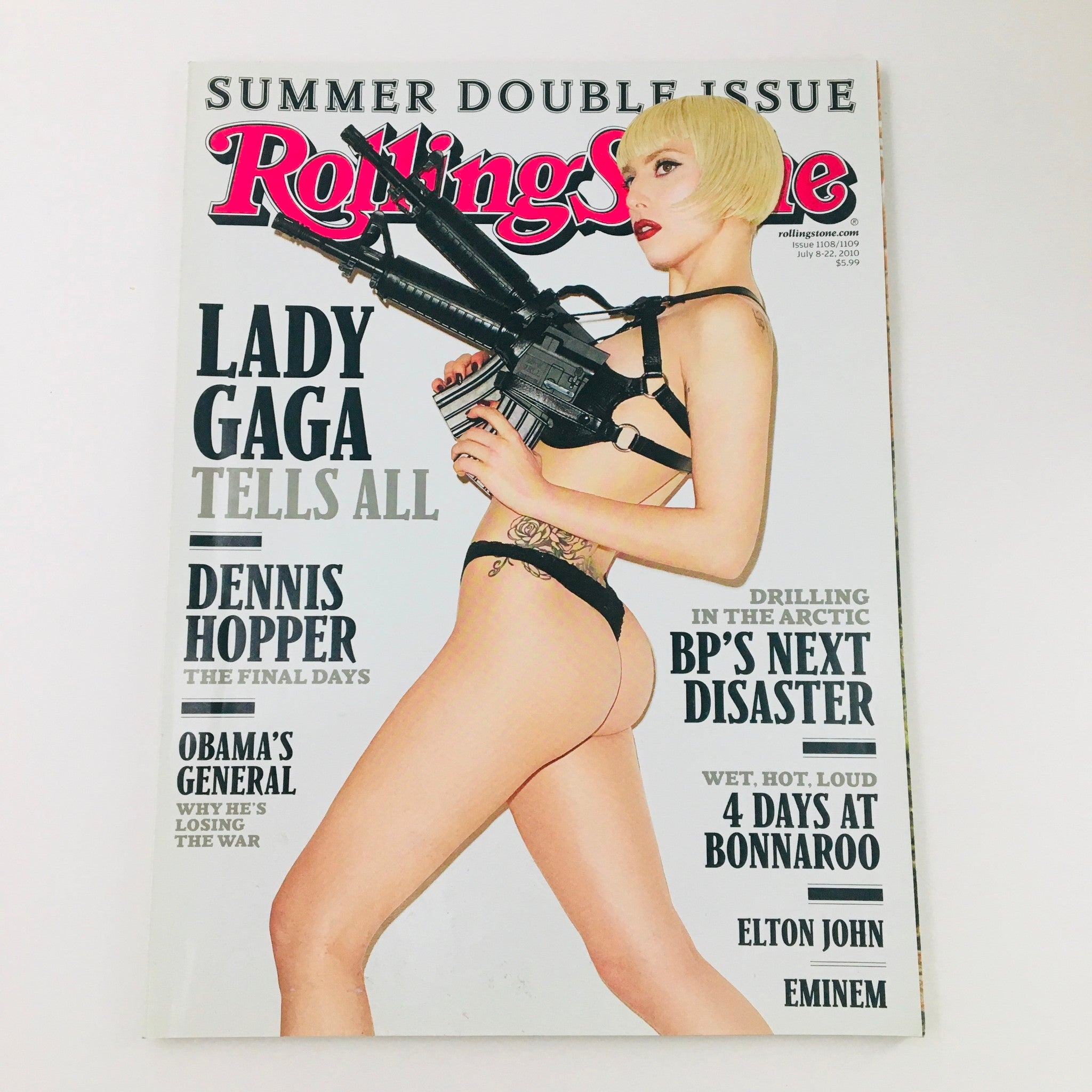 Rolling Stone Magazine July 8-22 2010 Lady Gaga & Dennis Hopper, No Label VG