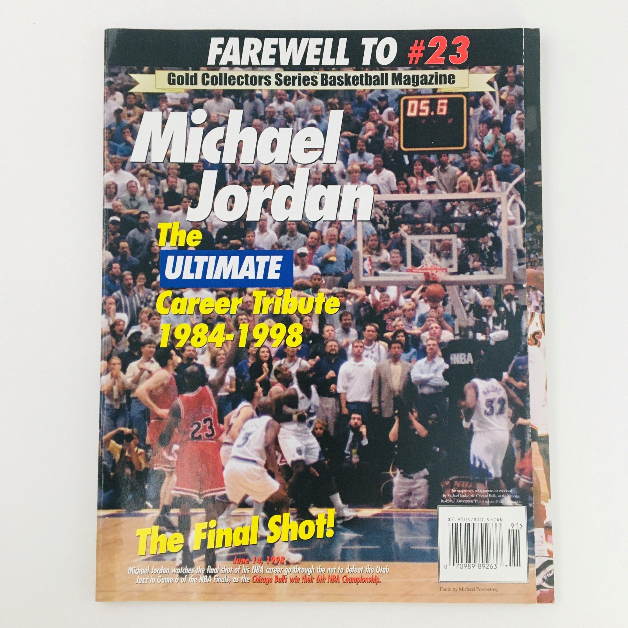 Gold Collectors Series Basketball Magazine 1998 Michael Jordan Career Tribute VG