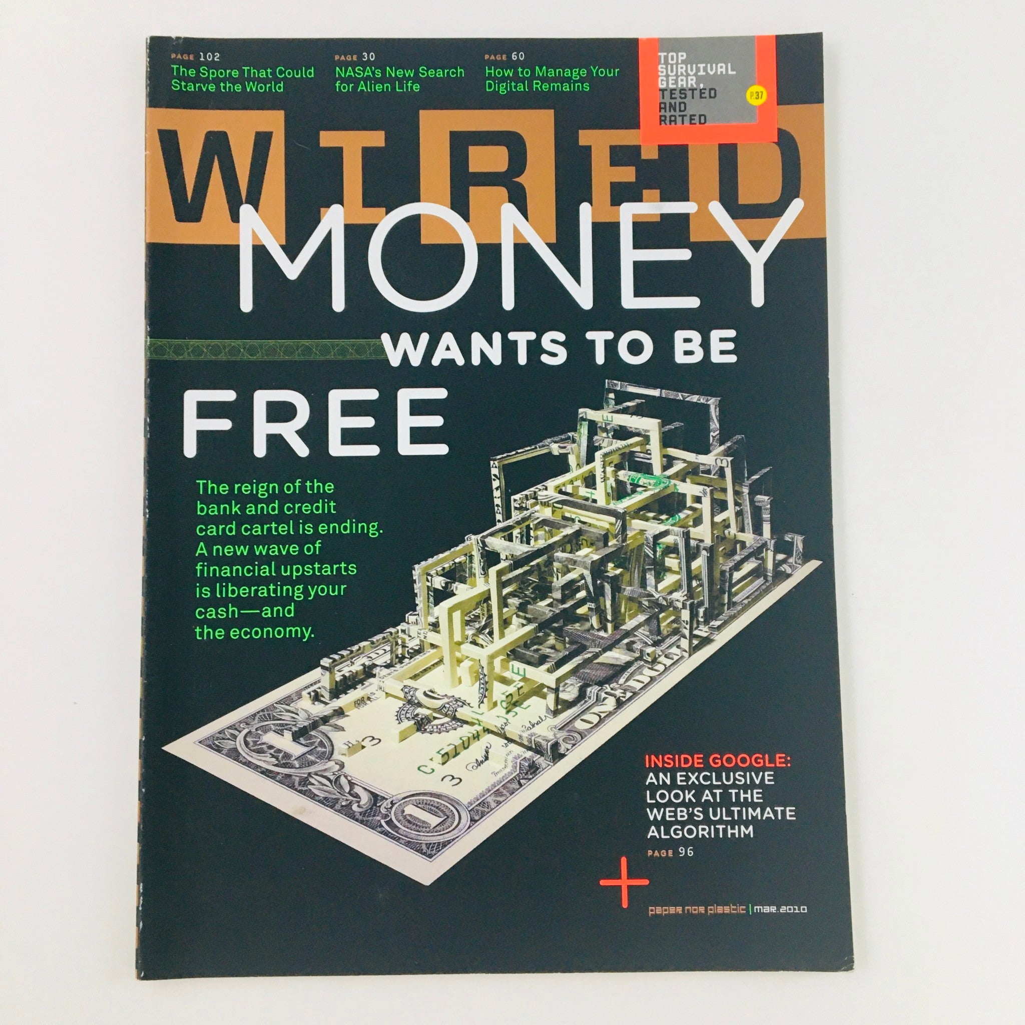 Wired Magazine March 2010 Money Wants To Be Free & Inside Google, No Label VG