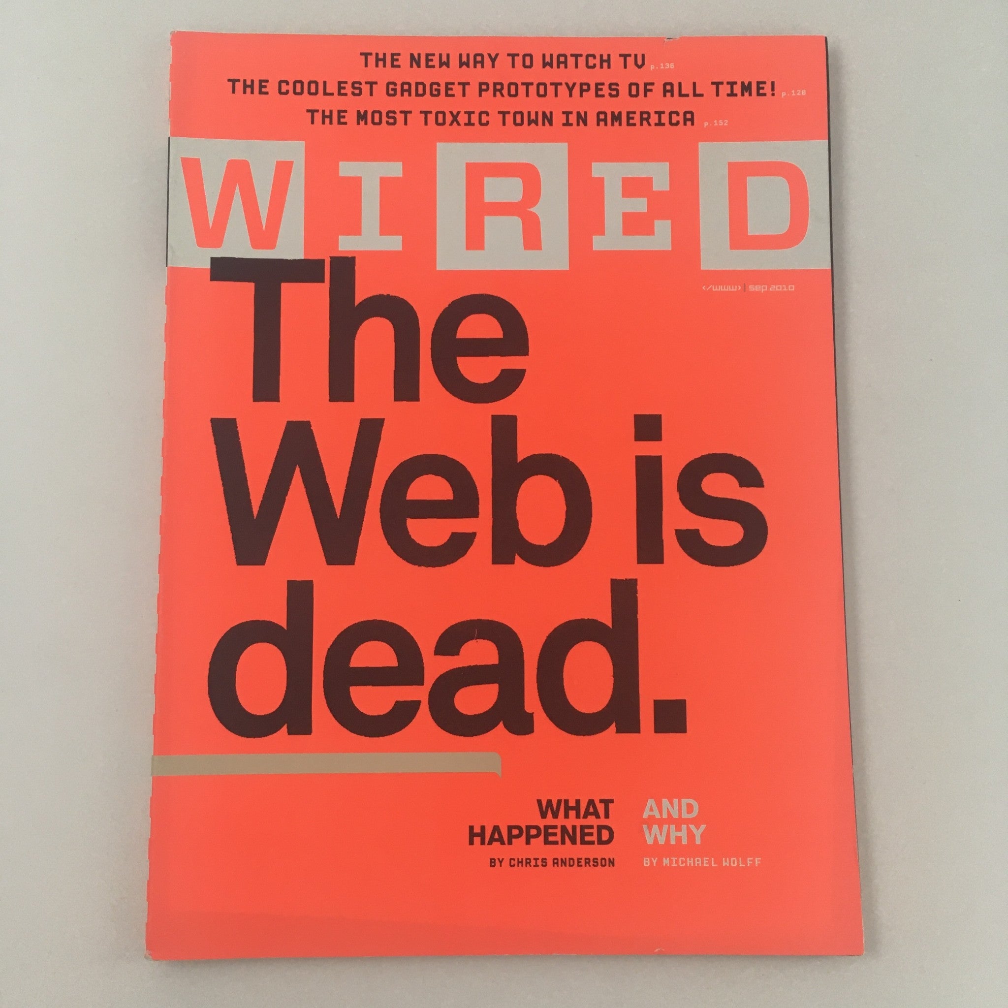 Wired Magazine September 2010 The Web Is Dead What Happened & Why, No Label VG