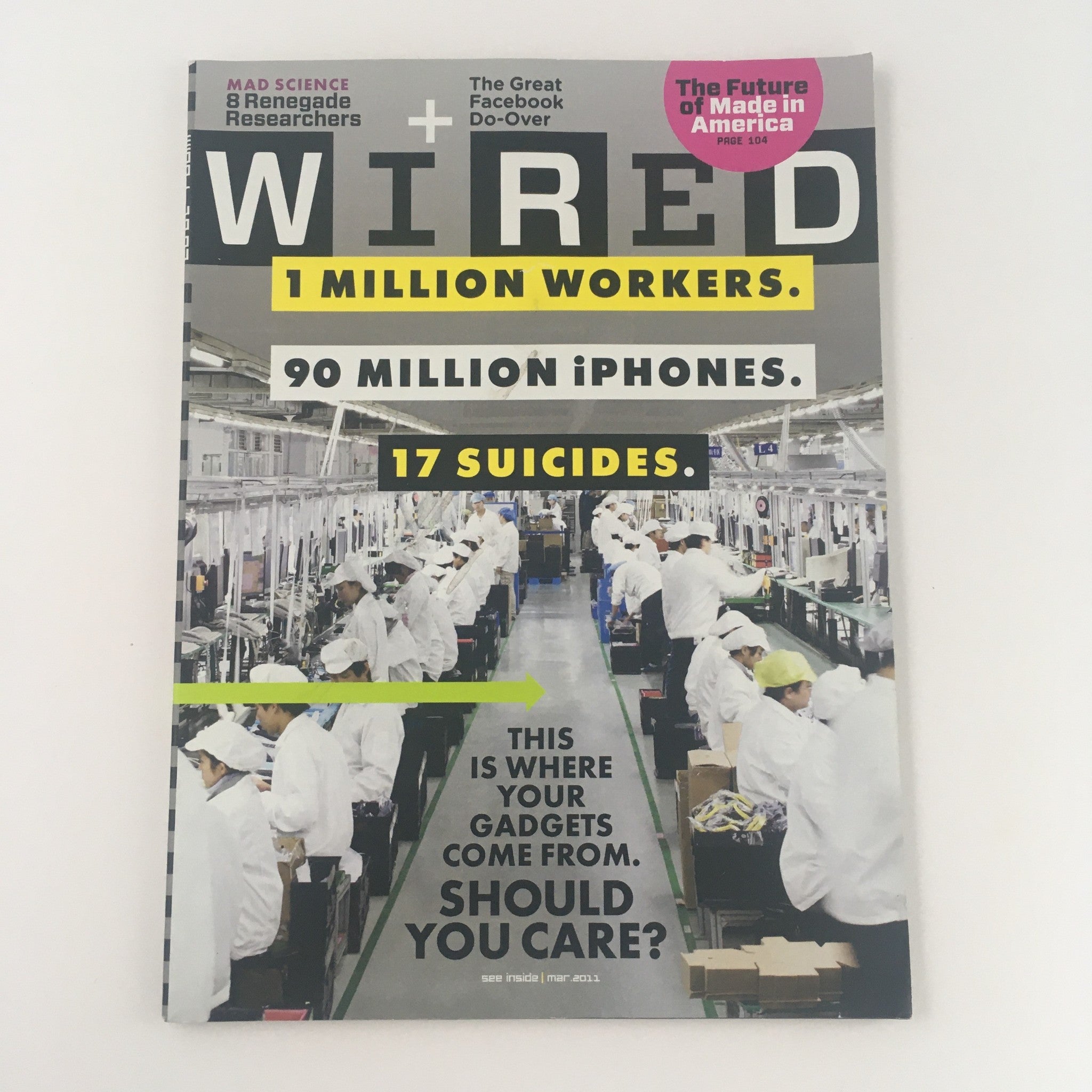 Wired Magazine March 2011 1 Million Workers & 90 Million iPhones, No Label VG