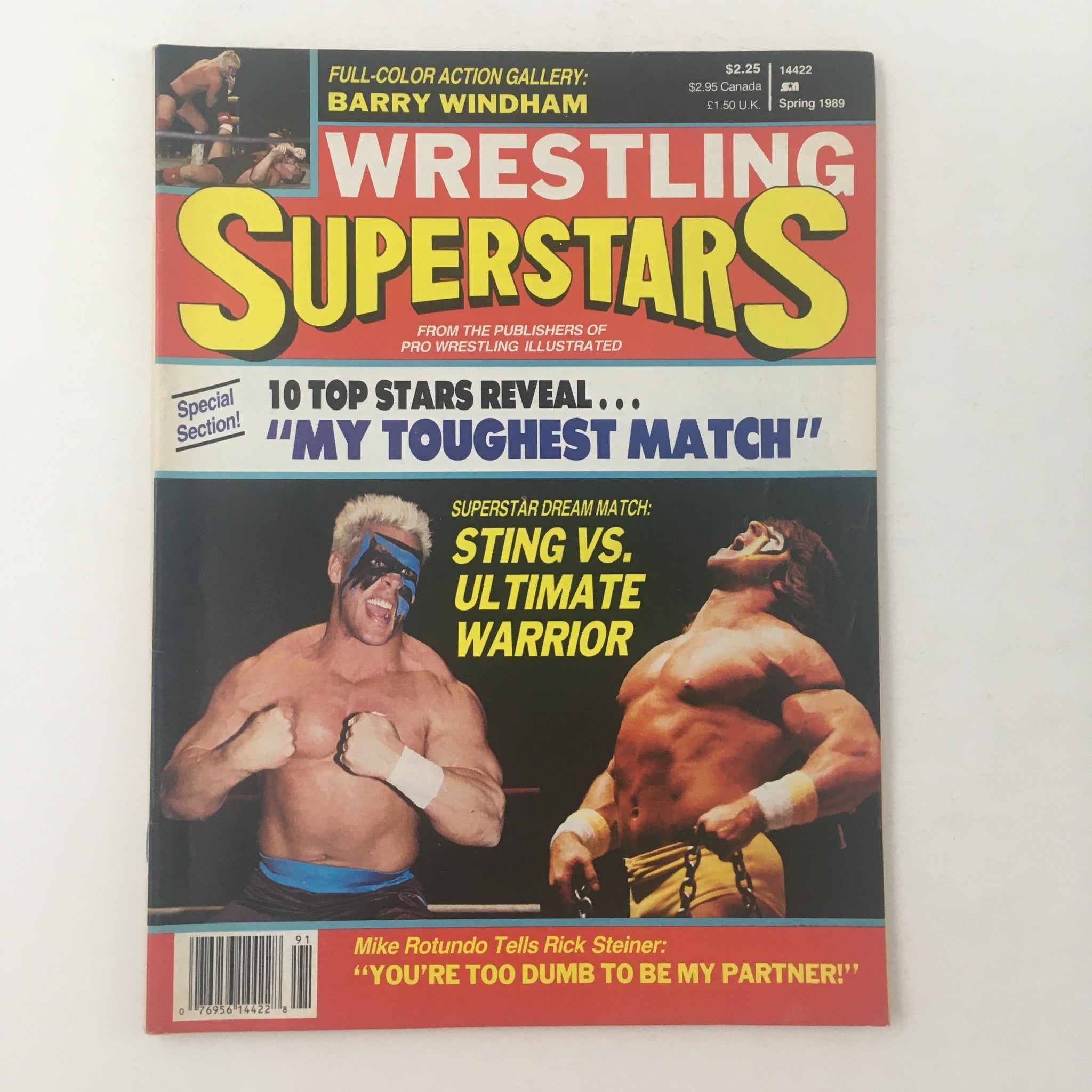 Wrestling Superstars Magazine Spring 1989 Sting vs Ultimate Warrior, No Label VG