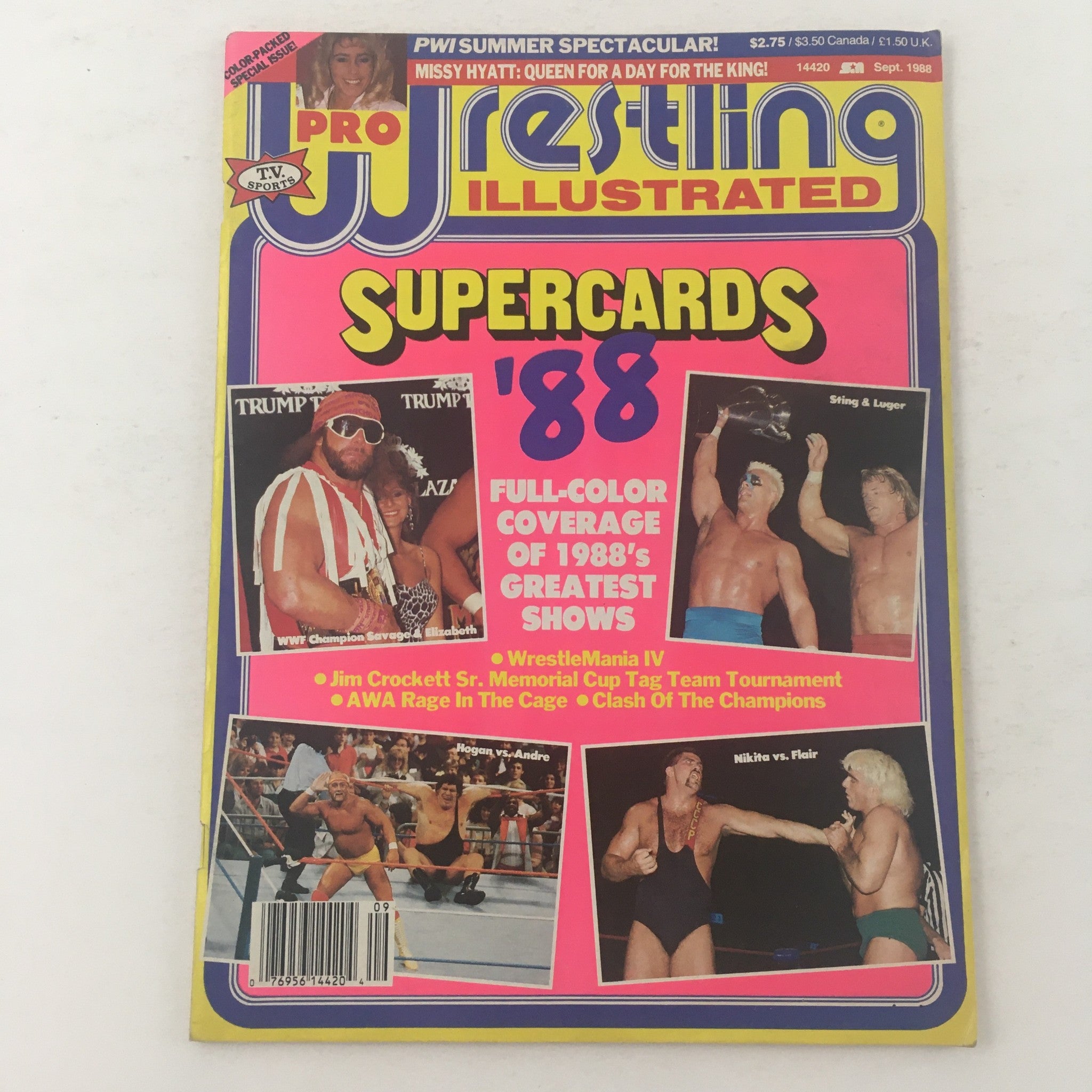 Cover of Pro Wrestling Illustrated September 1988 showcasing Hulk Hogan and Andre the Giant along with other wrestling events of 1988.