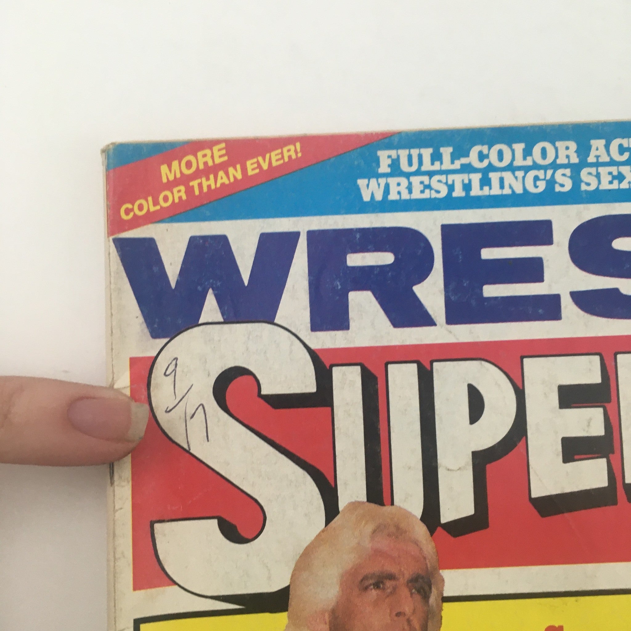 Cover detail of Wrestling Superstars Magazine Winter 1986 highlighting the title and a notable vintage wrestling star.