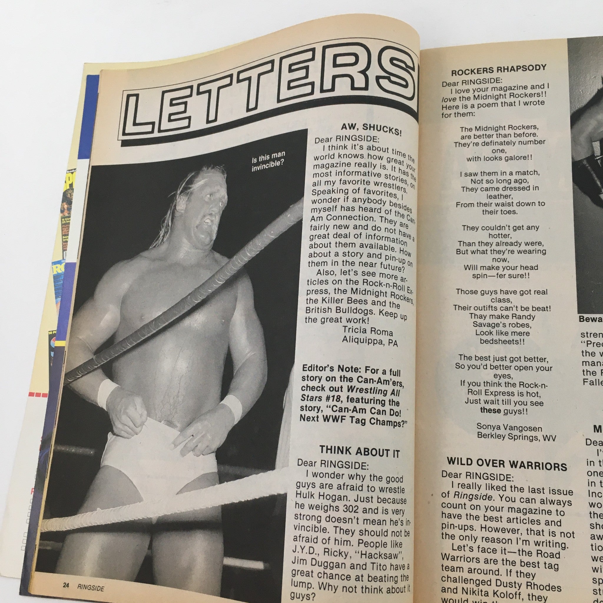 Wrestling Ringside Magazine November 1987 Dusty Rhodes vs Tully Blanchard