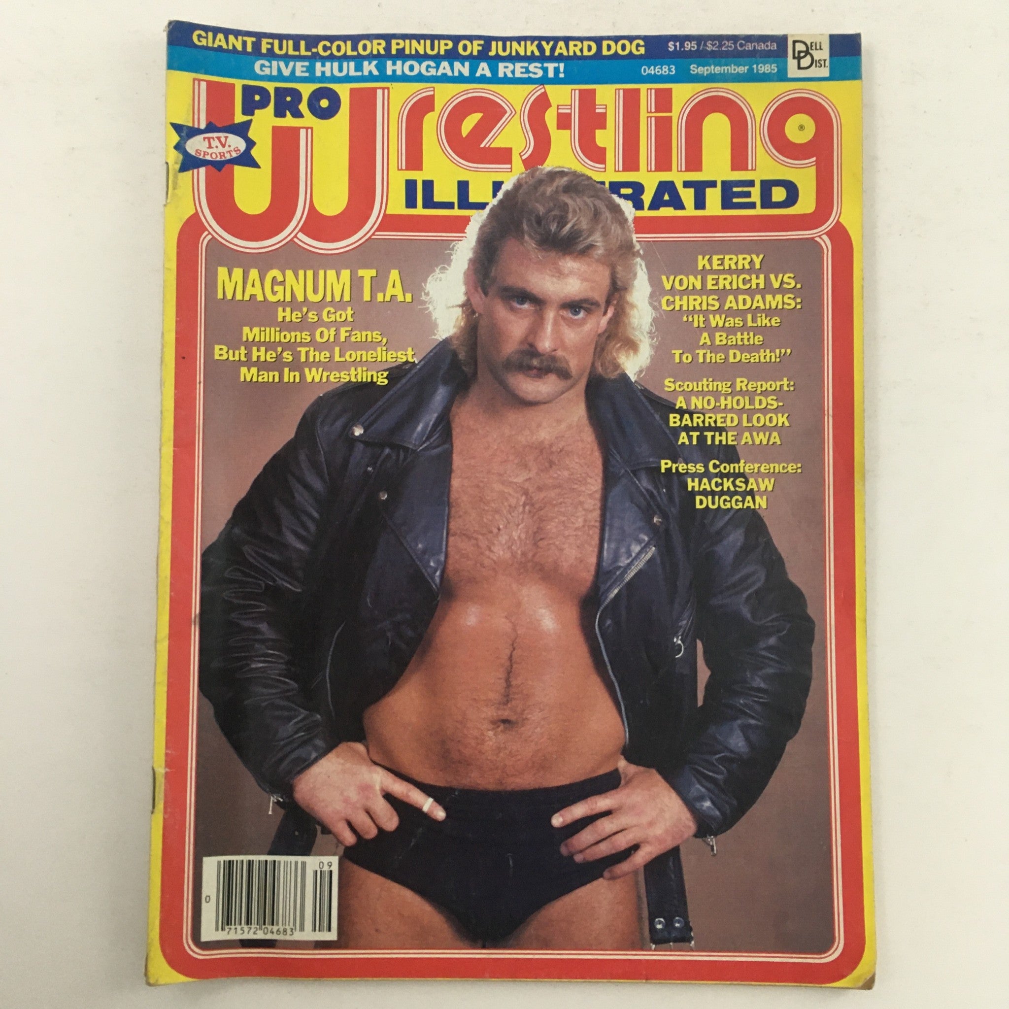 Pro Wrestling Illustrated Magazine September 1985 featuring Magnum TA on the cover, showcasing wrestling culture from the mid-1980s with highlights of iconic matches and wrestlers.