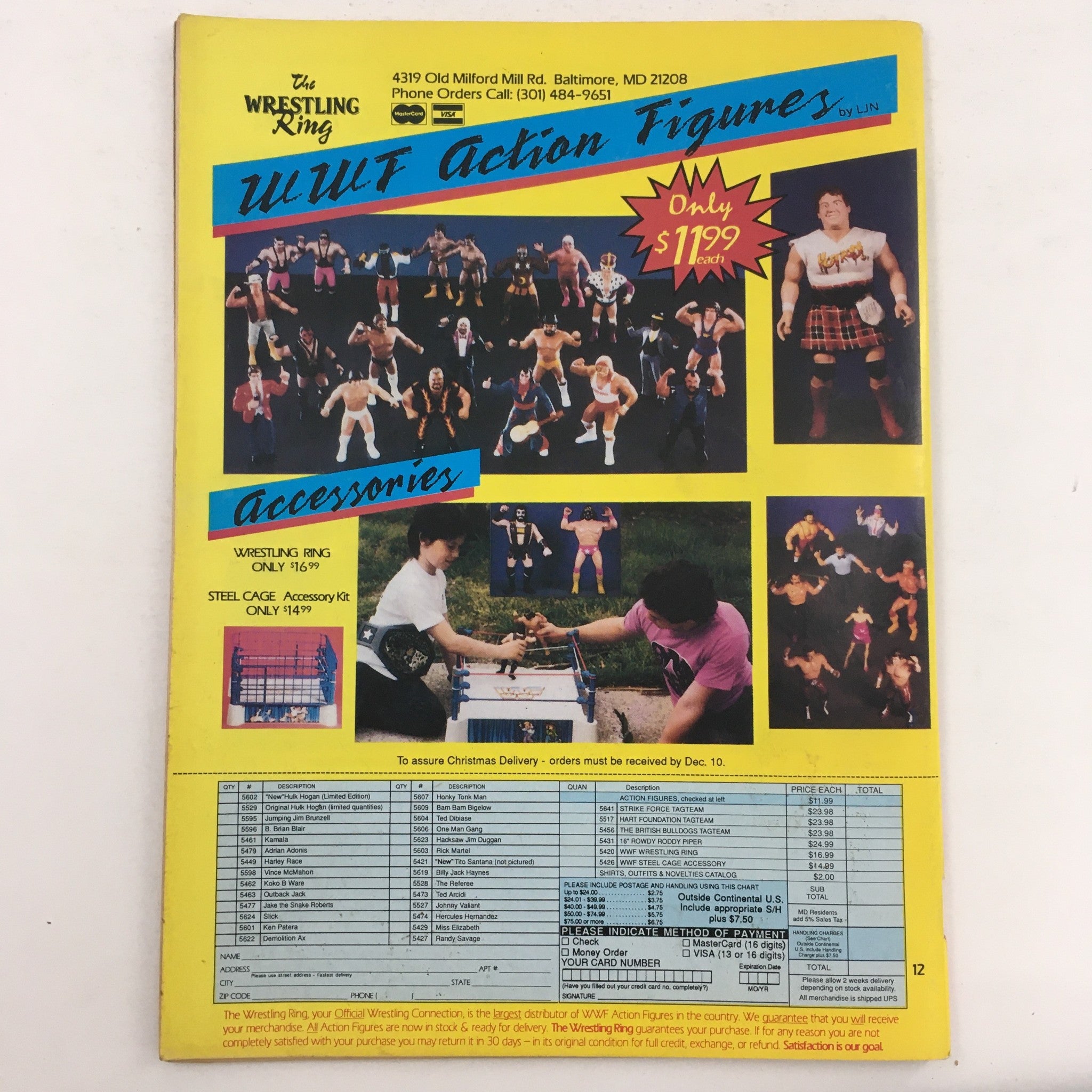 Pro Wrestling Illustrated Magazine December 1988 The Four Horsemen, No Label