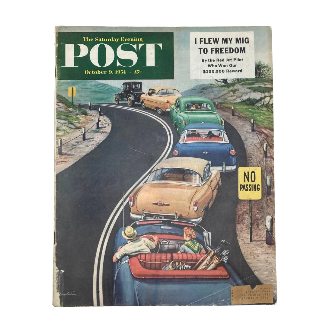 Saturday Evening Post Magazine October 9 1954 Holiday Joyride - Stevan Dohanos