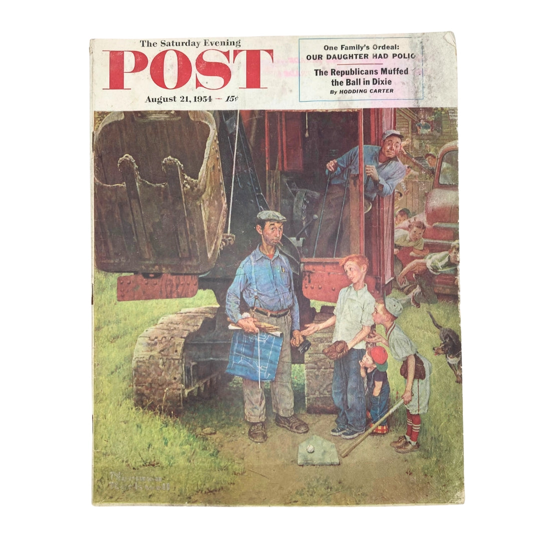 Saturday Evening Post Magazine August 21 1954 Poor Joe Norman Rockwell No Label