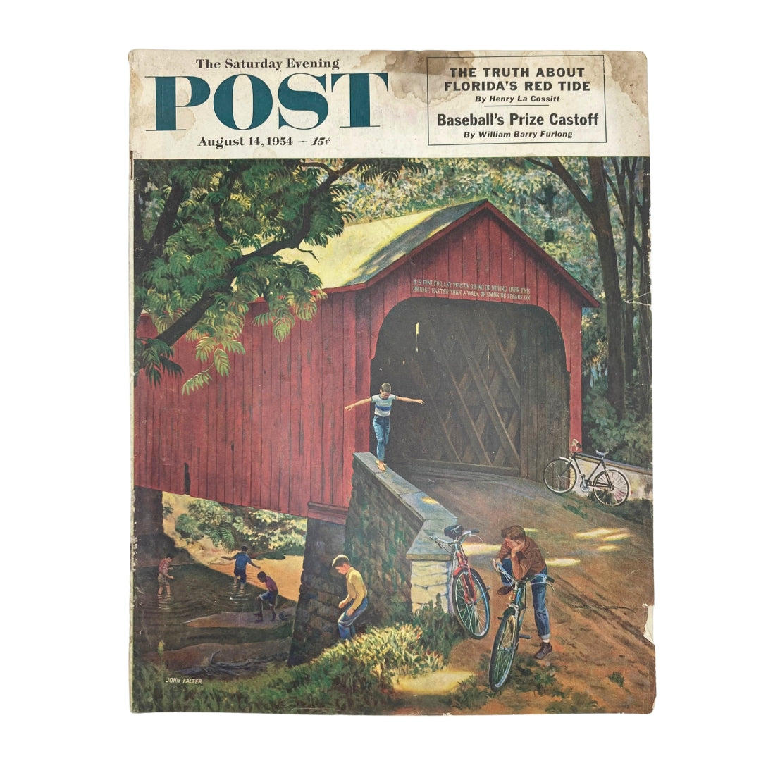 Saturday Evening Post Magazine August 14 1954 Small Boys - Falter GD Interior