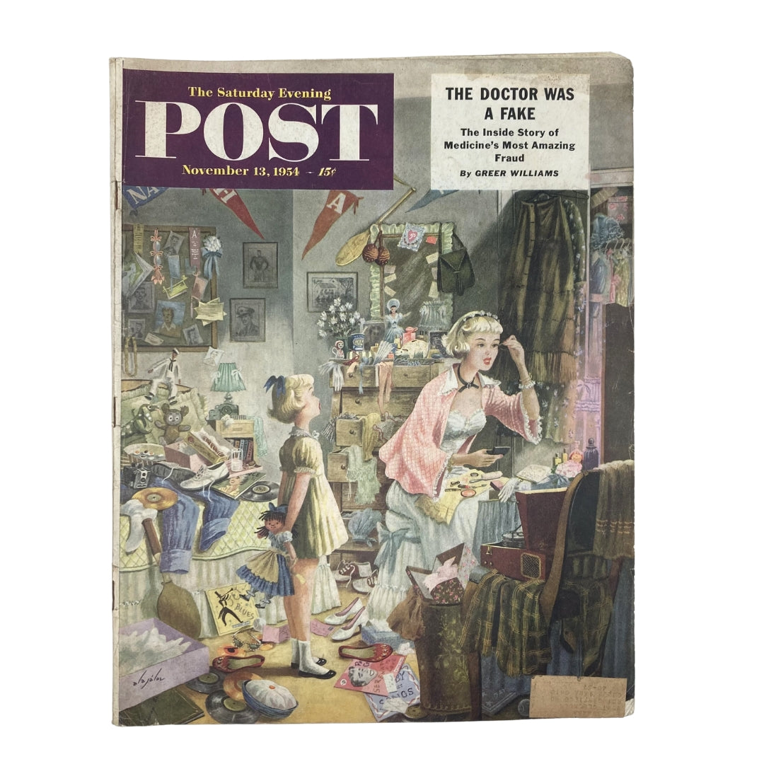 Saturday Evening Post Magazine November 13 1954 Bobby-Soxer - Alajalov