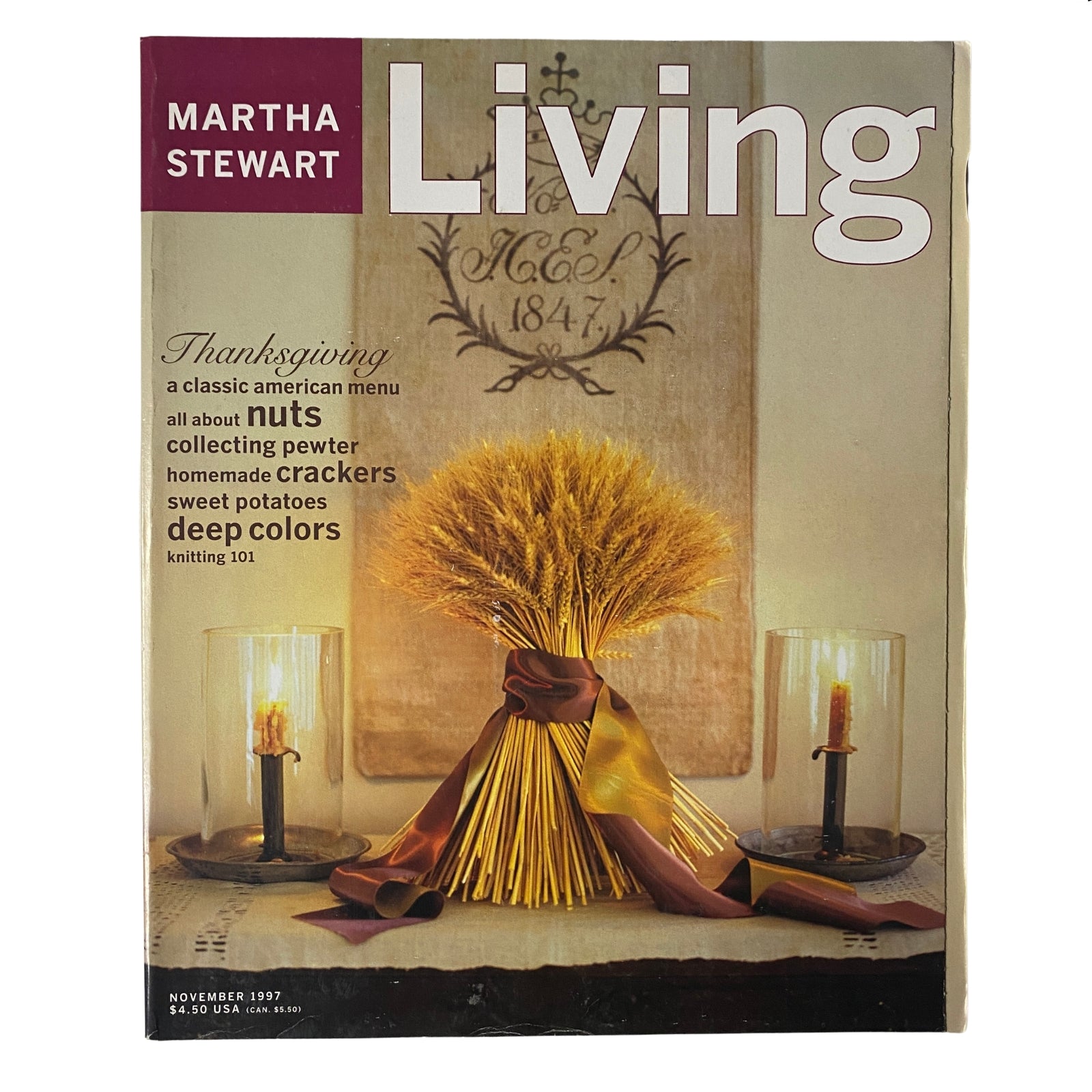 Martha Stewart Living Magazine November 1997 A Classic American Menu No Label