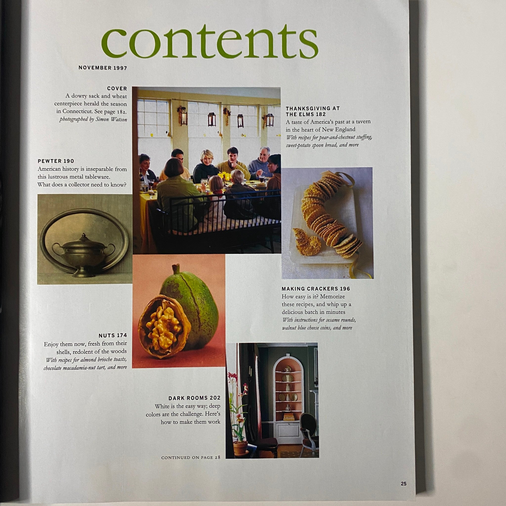 Martha Stewart Living Magazine November 1997 A Classic American Menu No Label