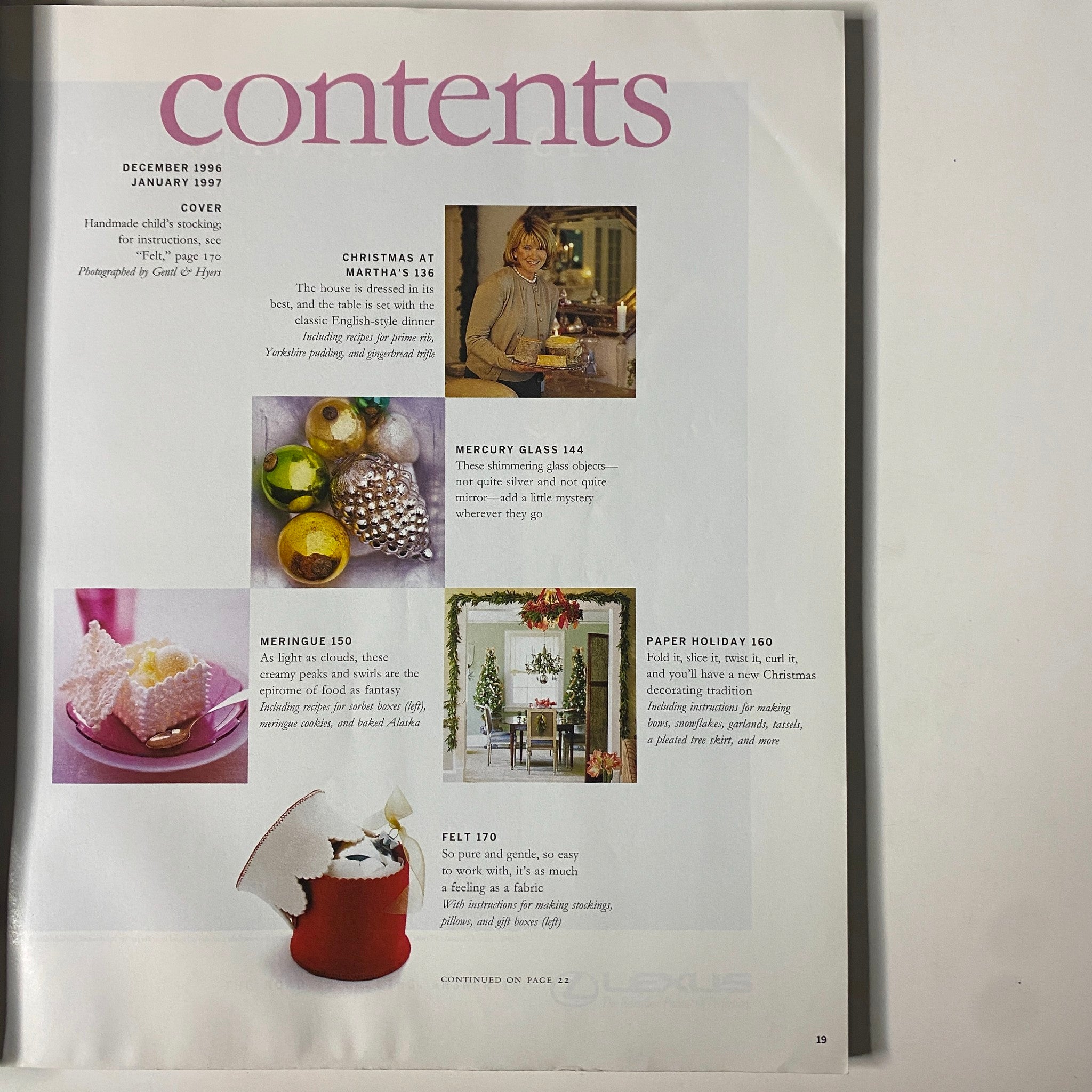Martha Stewart Living Magazine December 1996 Christmas at Martha's No Label