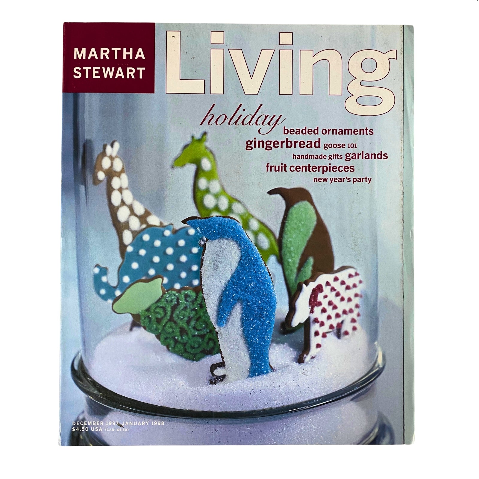 Martha Stewart Living Magazine December 1997 Beaded Ornaments No Label VG