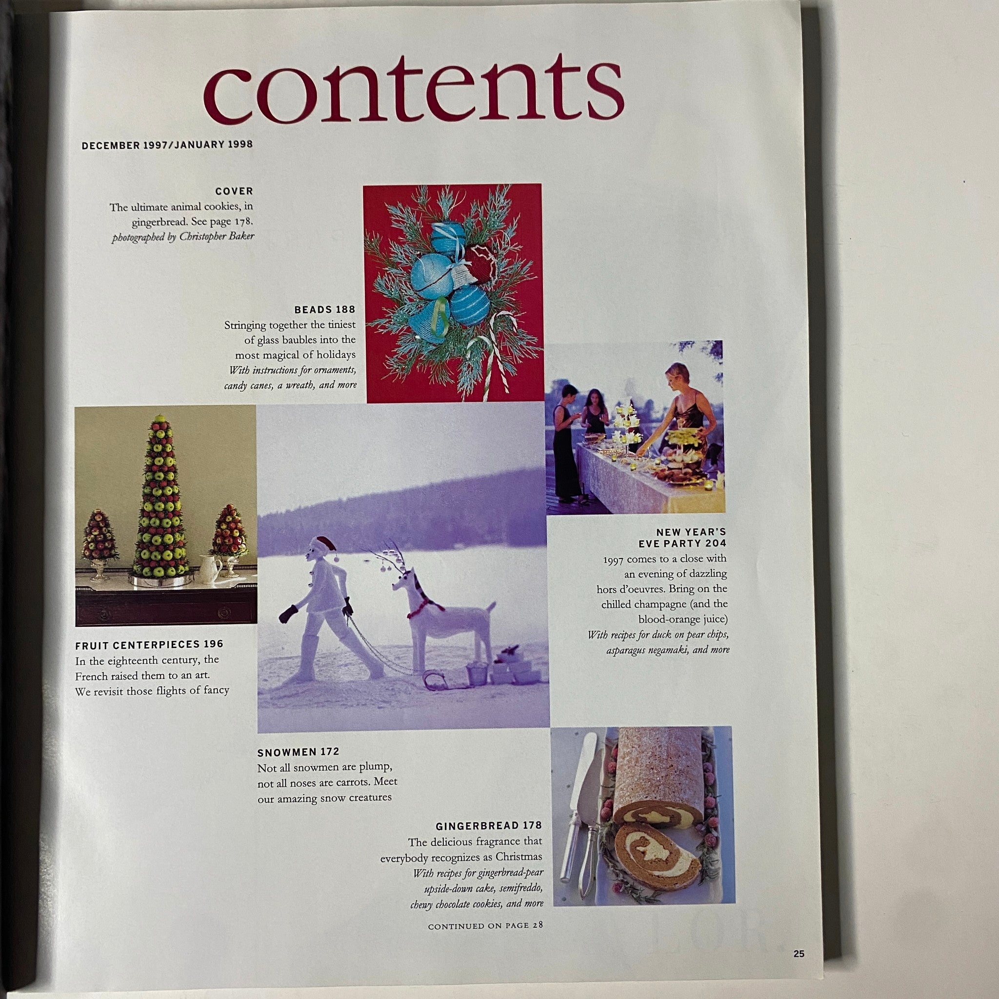 Martha Stewart Living Magazine December 1997 Beaded Ornaments No Label VG